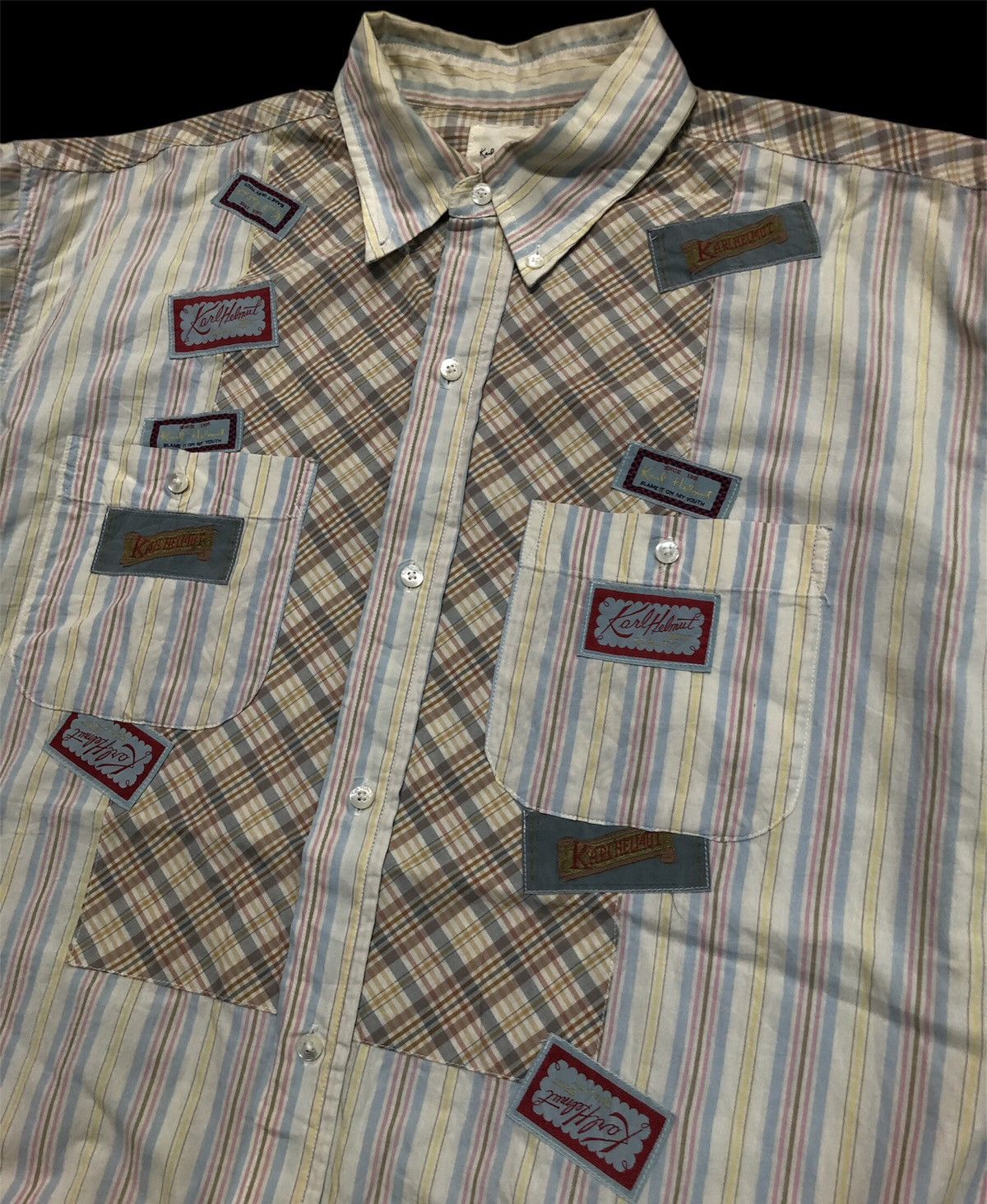 Karl Helmut × Vintage Vintage Karl Helmut Patches Long Sleeve Shirt Size XXL / US 16-18 / IT 52-54 - 4 Thumbnail