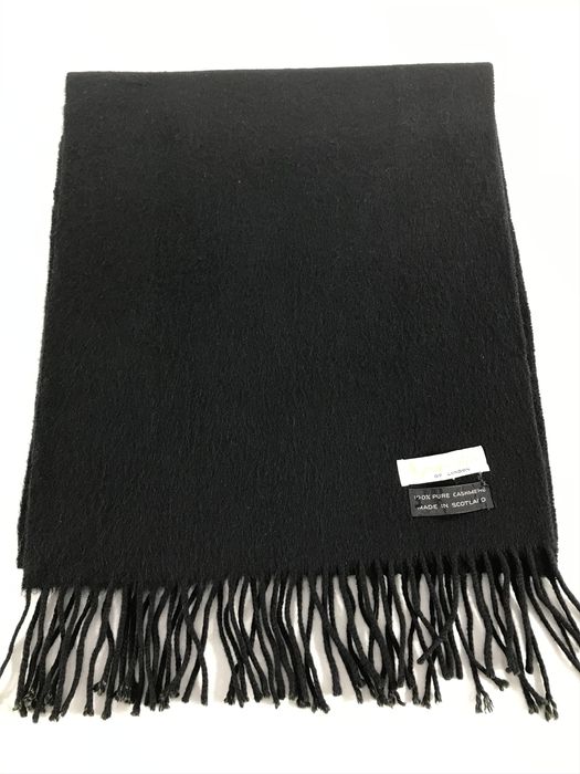 Vintage Aquascutum Plain Black Cashmere Scarf Muffler V504 Grailed