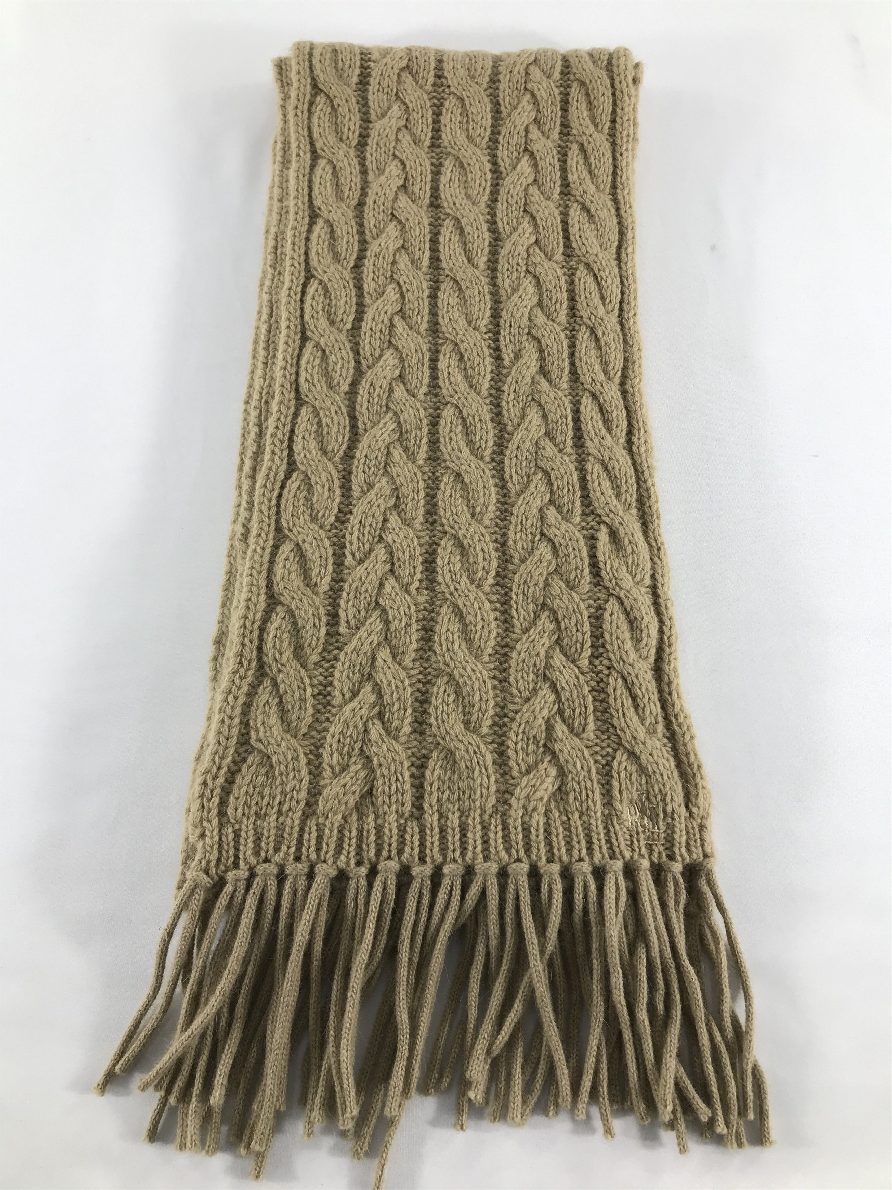 Lauren Ralph Lauren Cable Knit Wool Scarf Muffler V542
