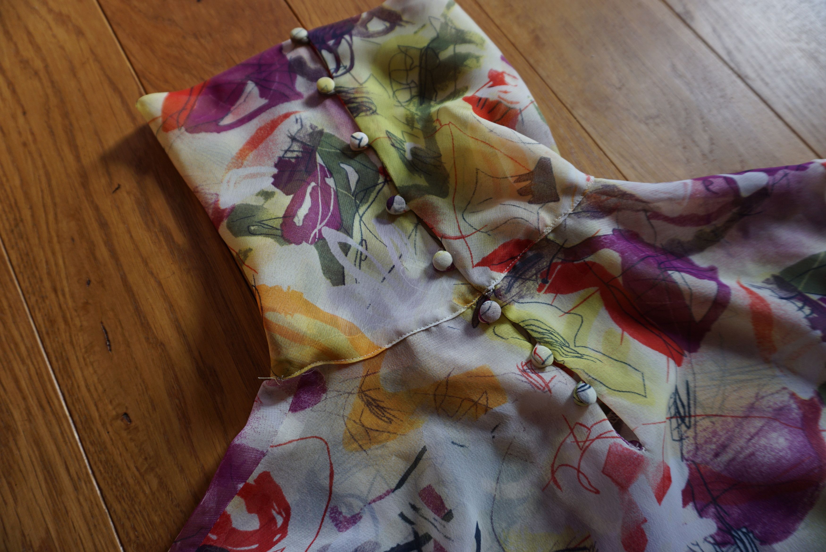 Designer Wool&Cotton Italy top S 2/4 top blouse light chiffon sheer Size S / US 4 / IT 40 - 10 Thumbnail