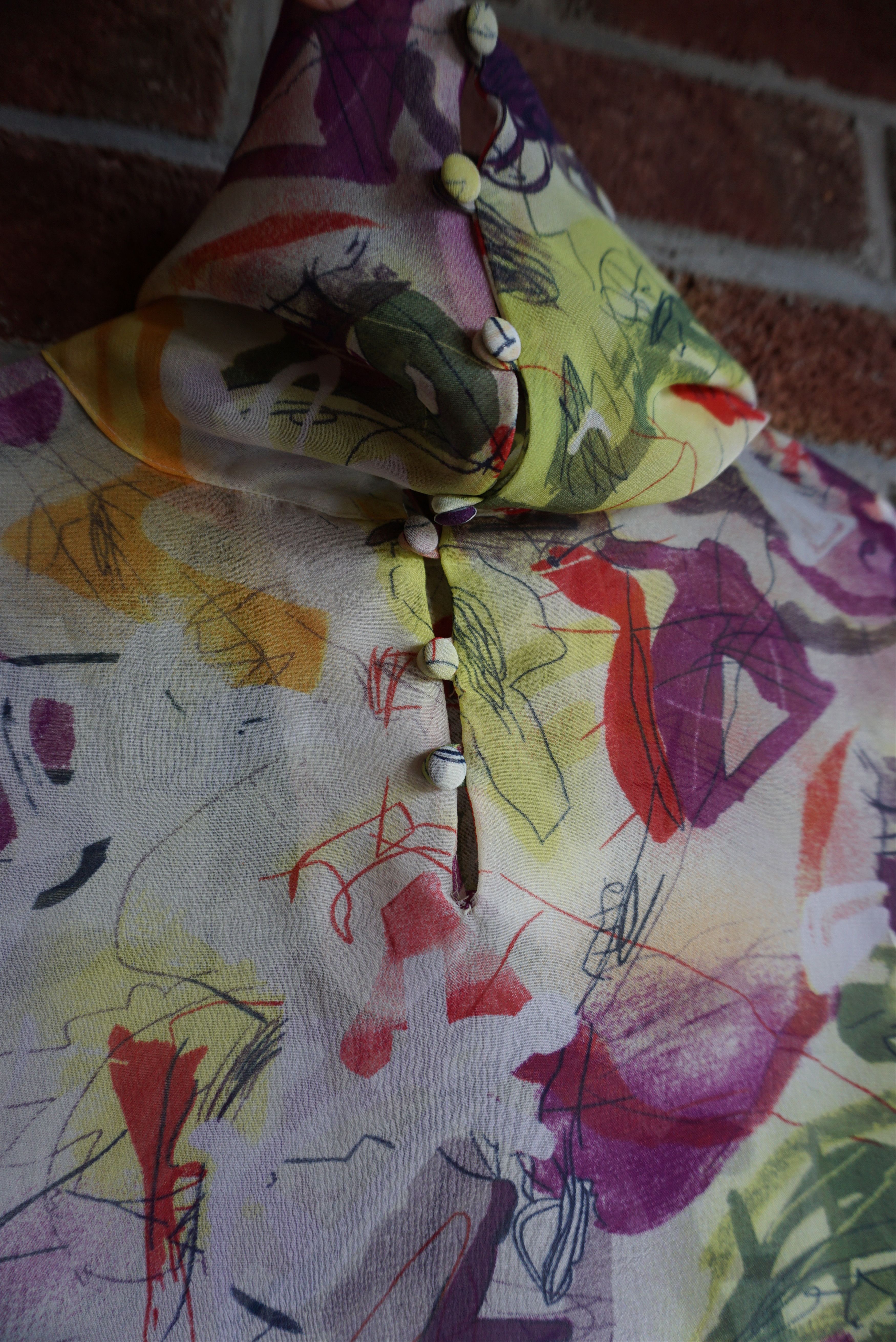 Designer Wool&Cotton Italy top S 2/4 top blouse light chiffon sheer Size S / US 4 / IT 40 - 14 Thumbnail