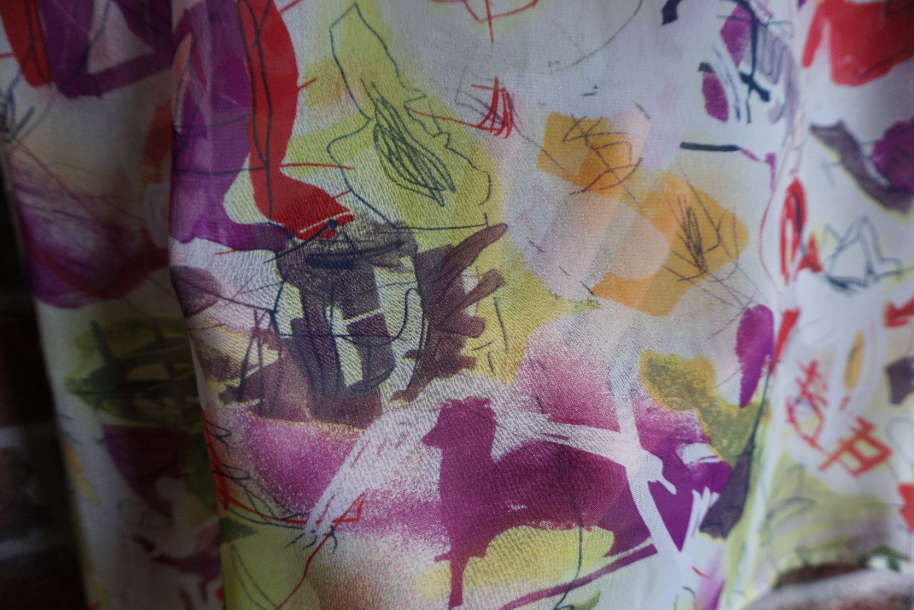 Designer Wool&Cotton Italy top S 2/4 top blouse light chiffon sheer Size S / US 4 / IT 40 - 12 Thumbnail