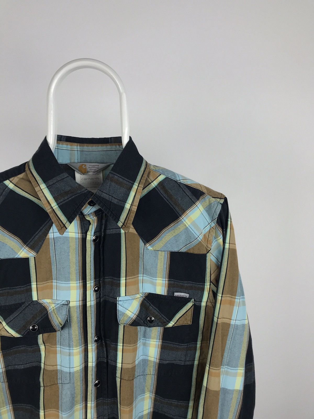 Carhartt × Vintage Vintage Carhartt Checkered Long Sleeve Shirt Western Style Size US M / EU 48-50 / 2 - 2 Thumbnail