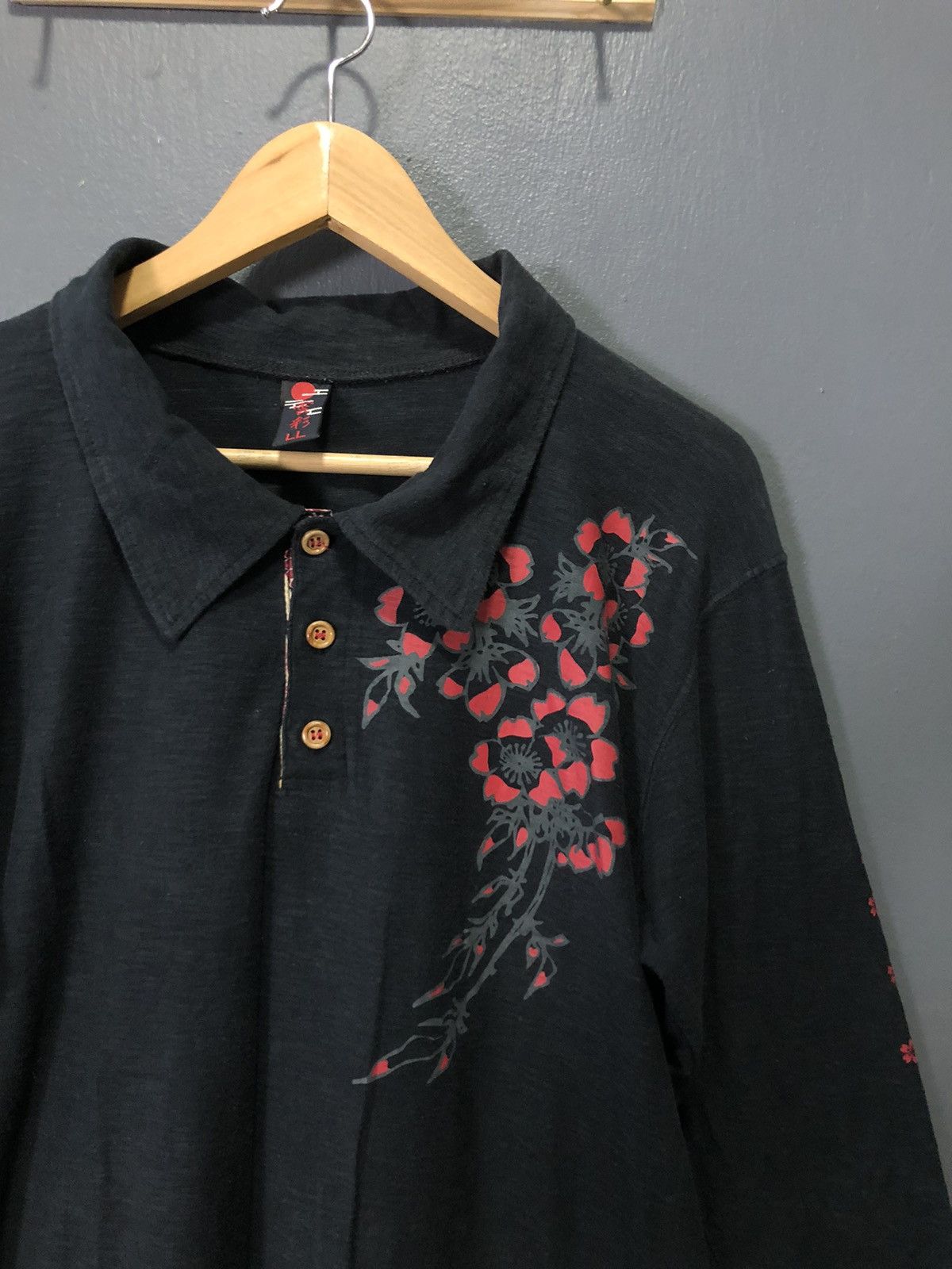 Japanese Brand × Vintage VINTAGE JAPANESE SUKAJAN KOI FISH YAKUZA GANG POLO SHIRT Size US M / EU 48-50 / 2 - 4 Thumbnail