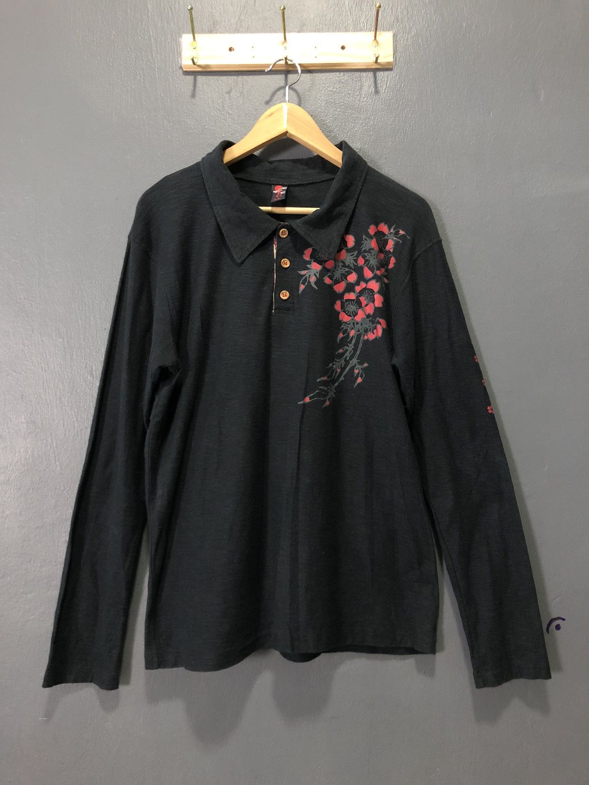 Japanese Brand × Vintage VINTAGE JAPANESE SUKAJAN KOI FISH YAKUZA GANG POLO SHIRT Size US M / EU 48-50 / 2 - 3 Thumbnail