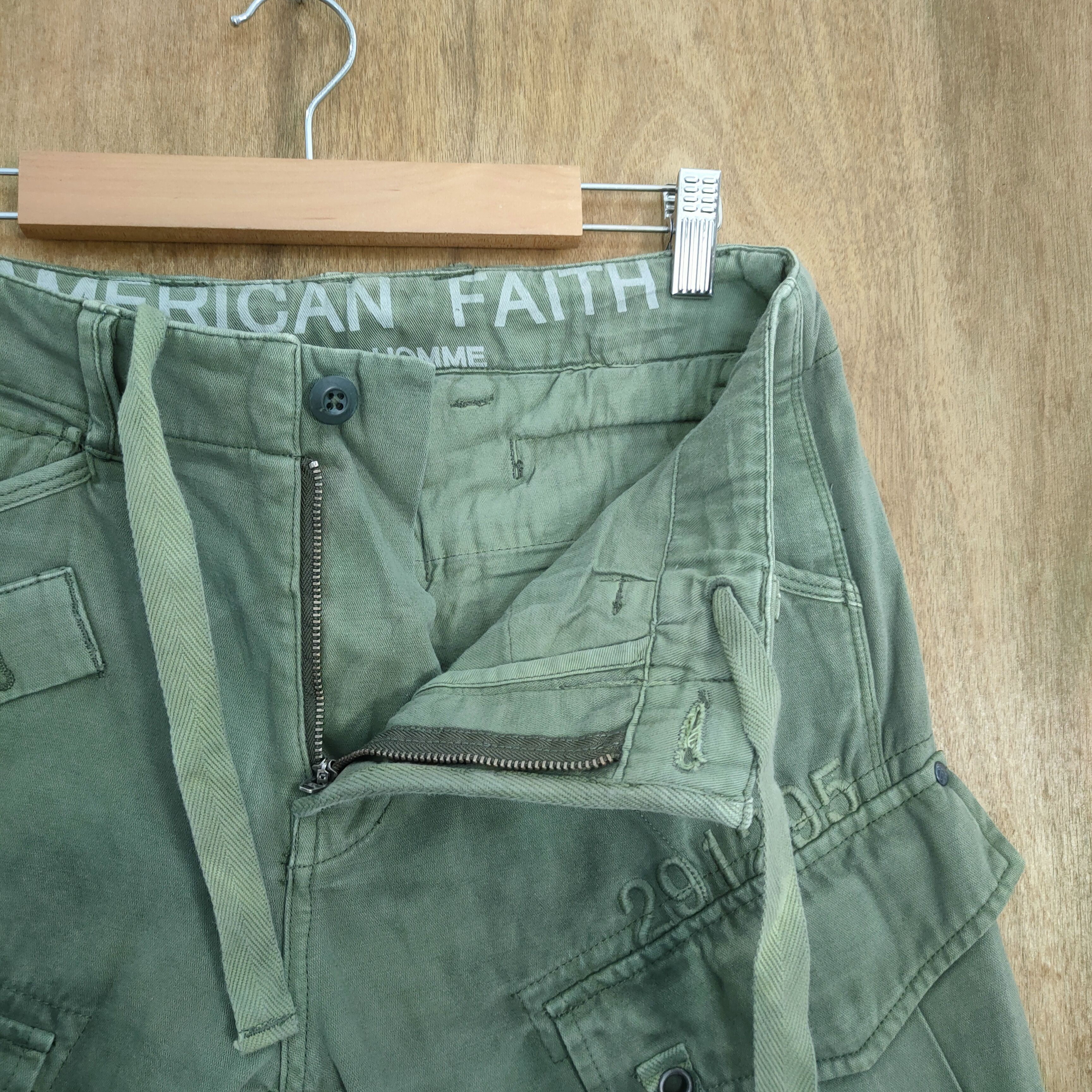 Japanese Brand RUSTY 💥 290125 HOMME GREEN FADED CARGO PANTS Size US 30 / EU 46 - 10 Thumbnail