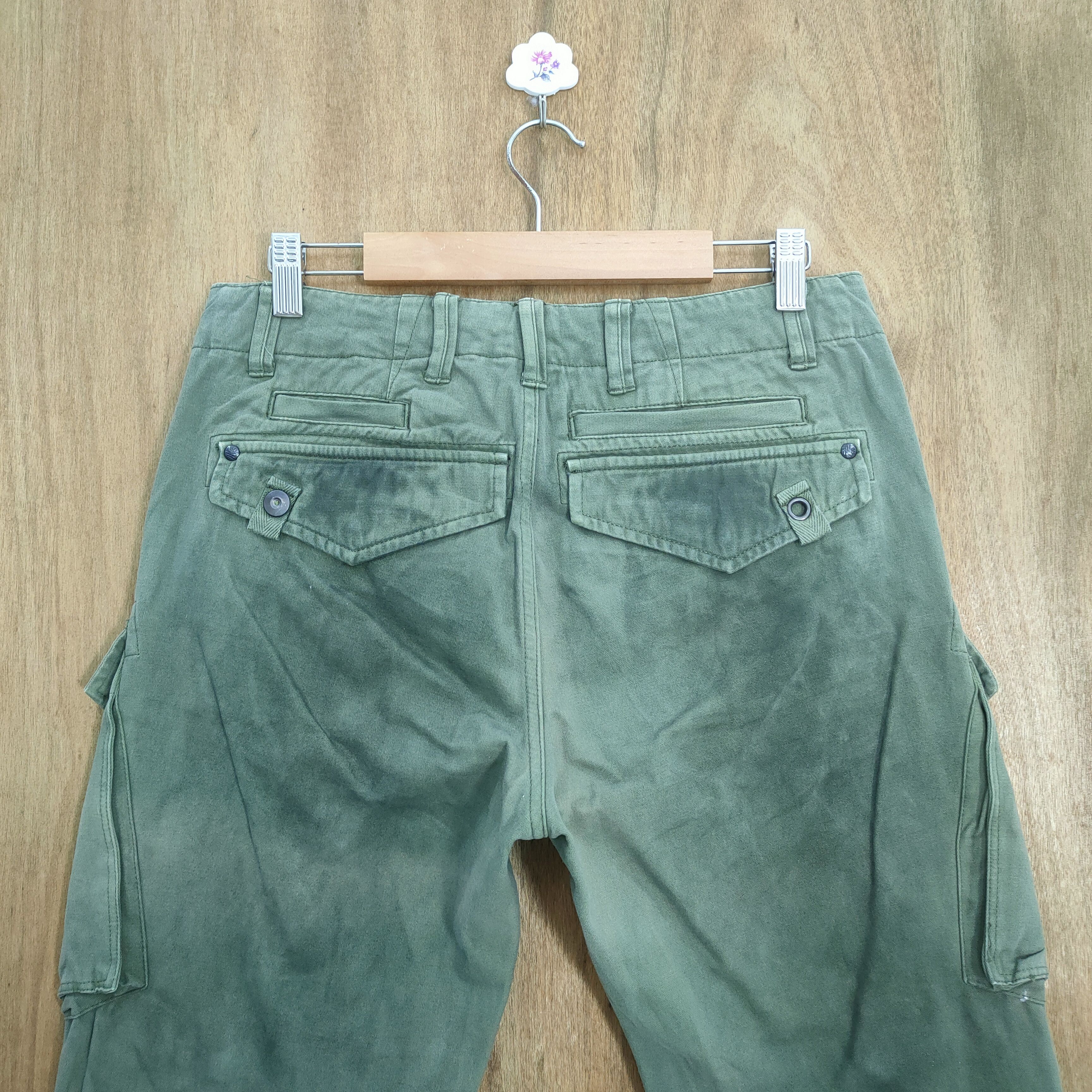 Japanese Brand RUSTY 💥 290125 HOMME GREEN FADED CARGO PANTS Size US 30 / EU 46 - 8 Thumbnail