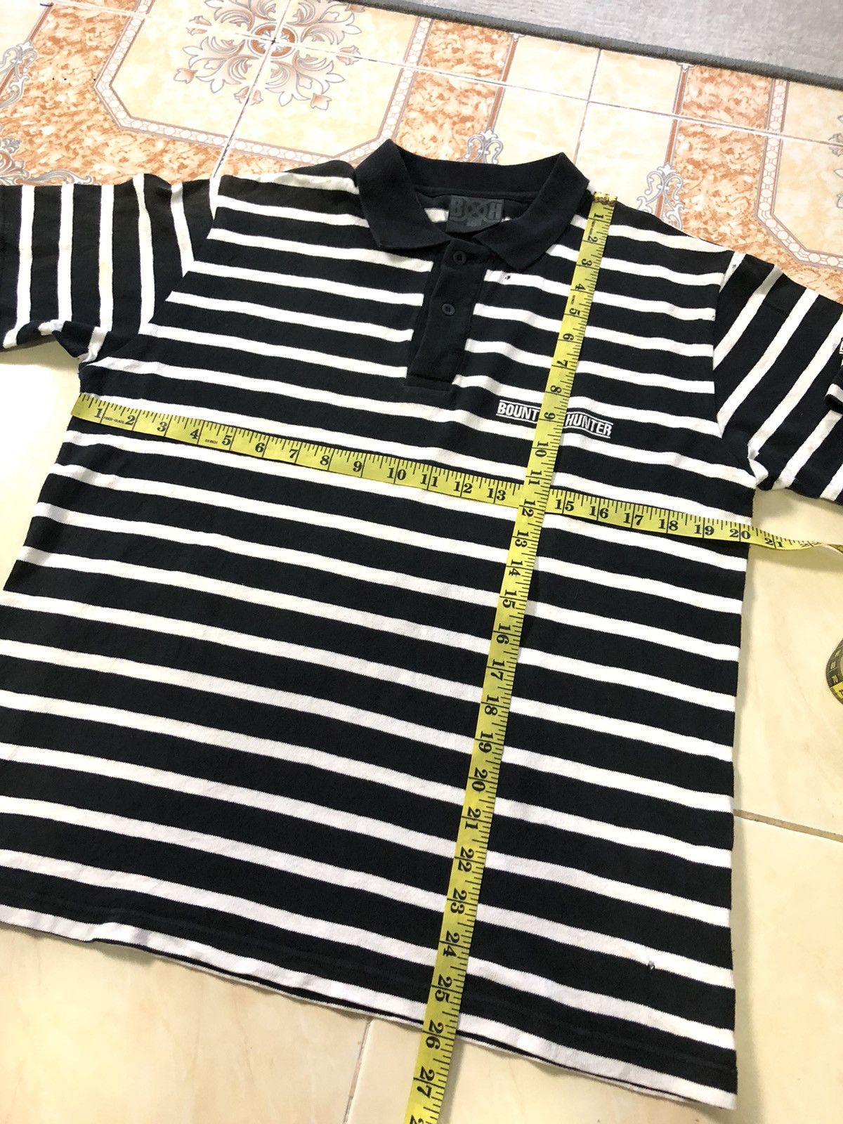 Bounty Hunter × Japanese Brand × Vintage VINTAGE BOUNTY HUNTER DISTRESSED STRIPE POLO SHIRT Size US M / EU 48-50 / 2 - 16 Thumbnail