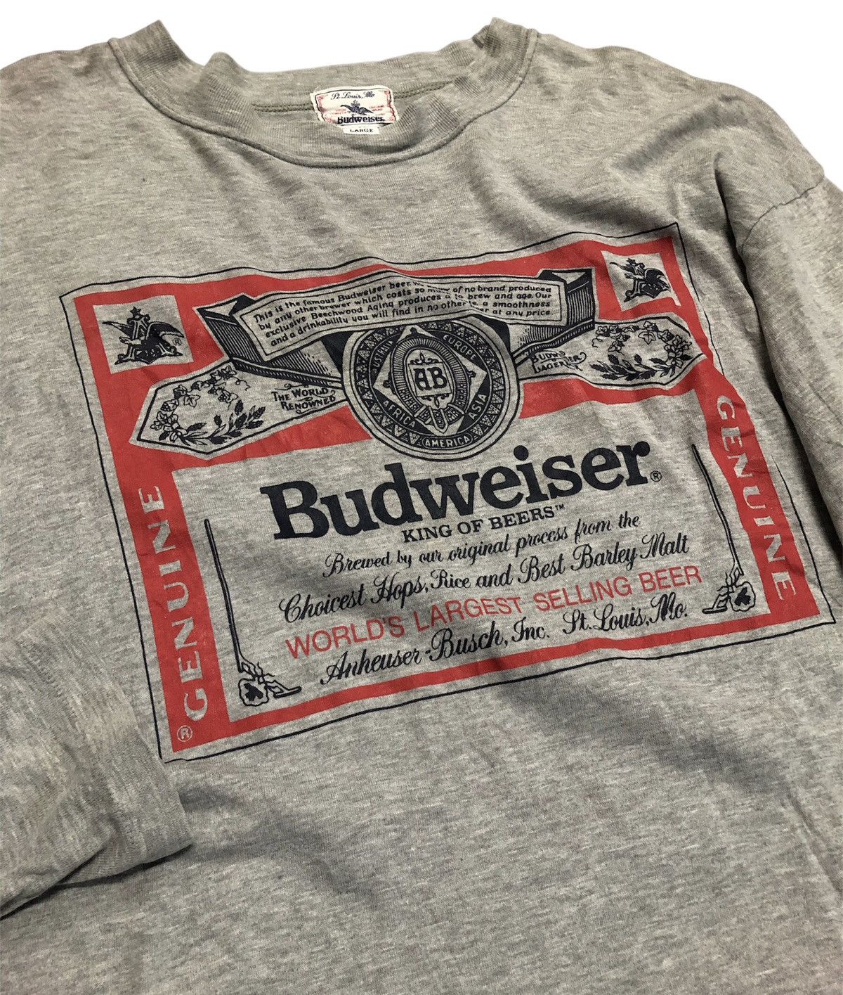 Budweiser × Vintage Vintage Budweiser King Of Beers Long Sleeve Size US L / EU 52-54 / 3 - 1 Thumbnail