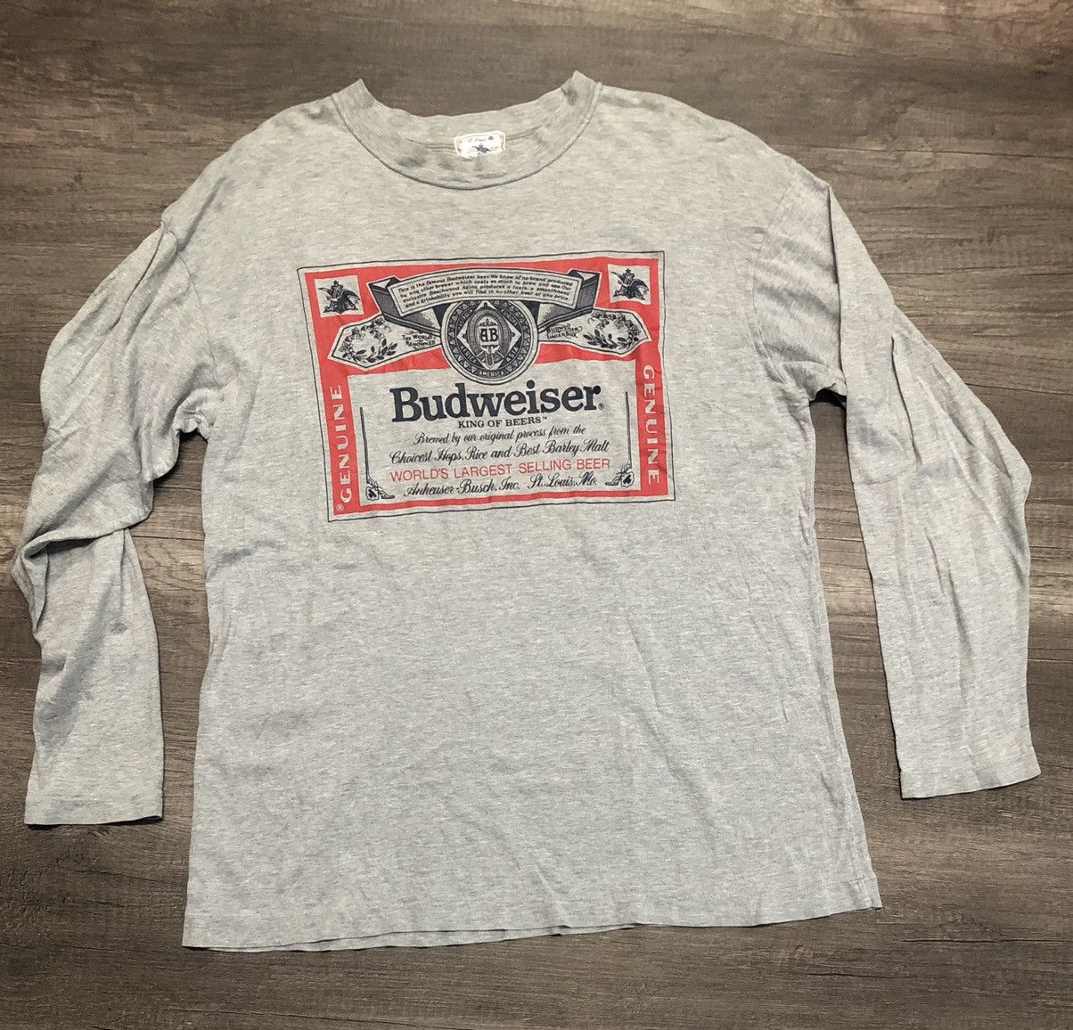 Budweiser × Vintage Vintage Budweiser King Of Beers Long Sleeve Size US L / EU 52-54 / 3 - 14 Thumbnail