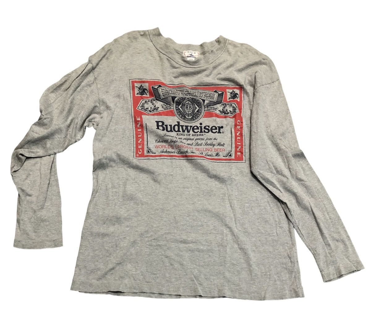 Budweiser × Vintage Vintage Budweiser King Of Beers Long Sleeve Size US L / EU 52-54 / 3 - 6 Thumbnail