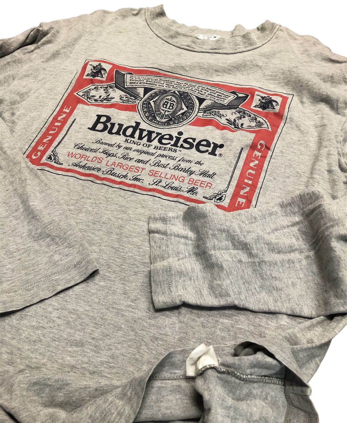 Budweiser × Vintage Vintage Budweiser King Of Beers Long Sleeve Size US L / EU 52-54 / 3 - 4 Thumbnail