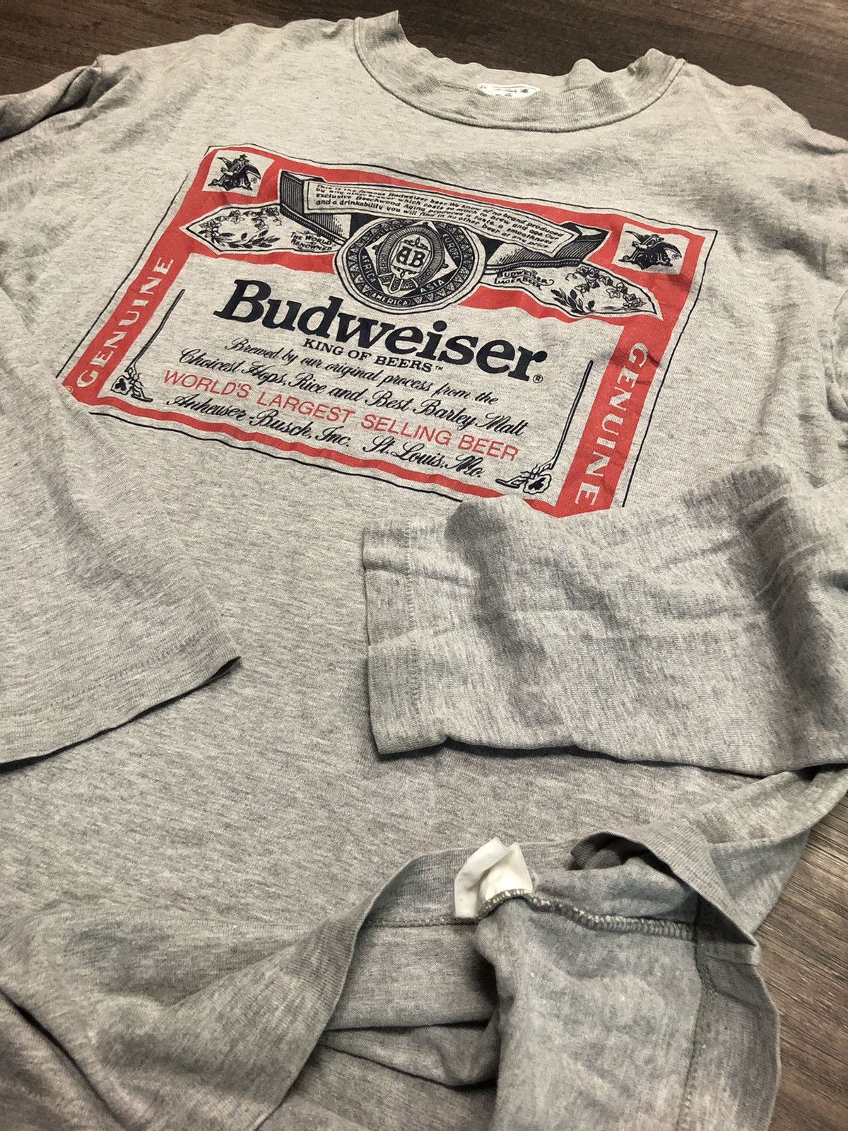 Budweiser × Vintage Vintage Budweiser King Of Beers Long Sleeve Size US L / EU 52-54 / 3 - 12 Thumbnail