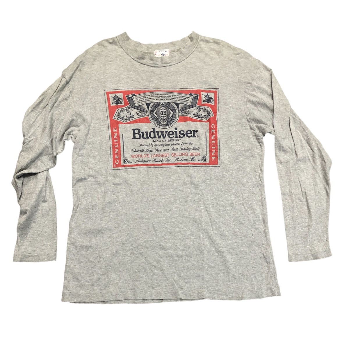 Budweiser × Vintage Vintage Budweiser King Of Beers Long Sleeve Size US L / EU 52-54 / 3 - 2 Thumbnail