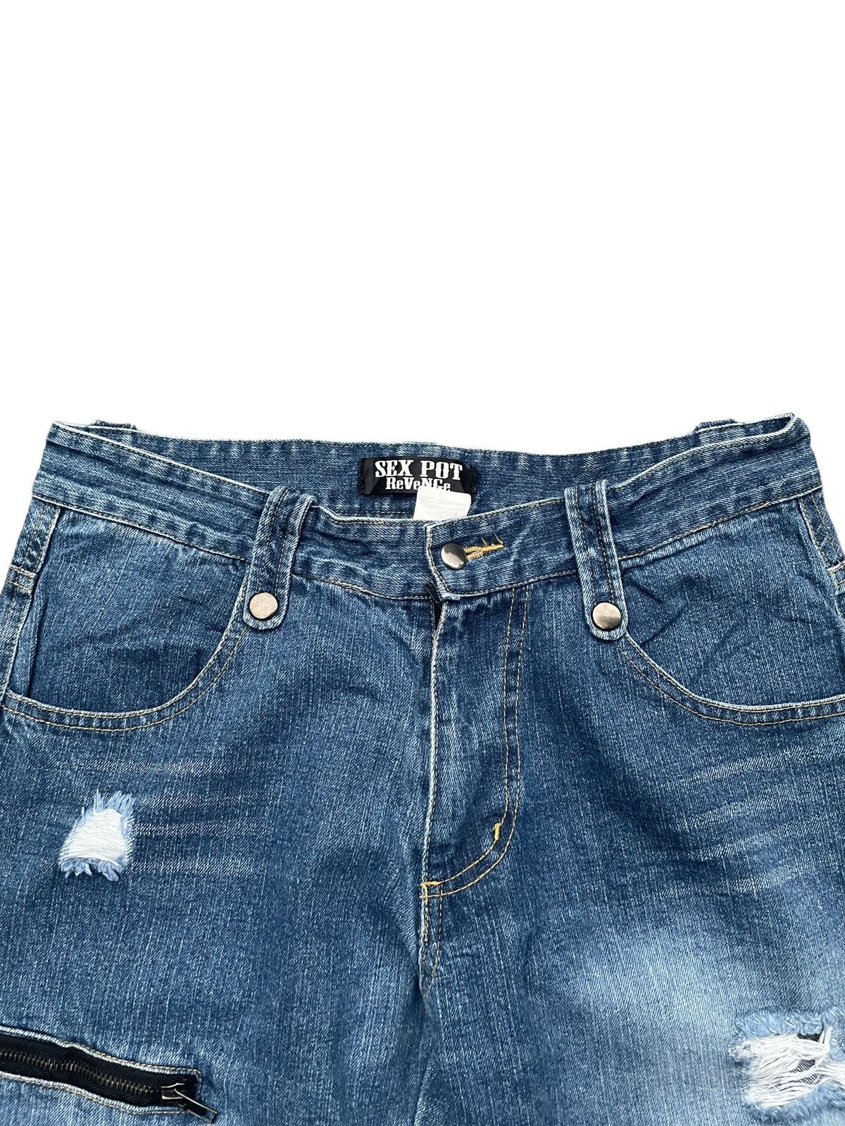 Japanese Brand Sex Pot Revenge Distresed Painted Denim Size US 32 / EU 48 - 7 Thumbnail