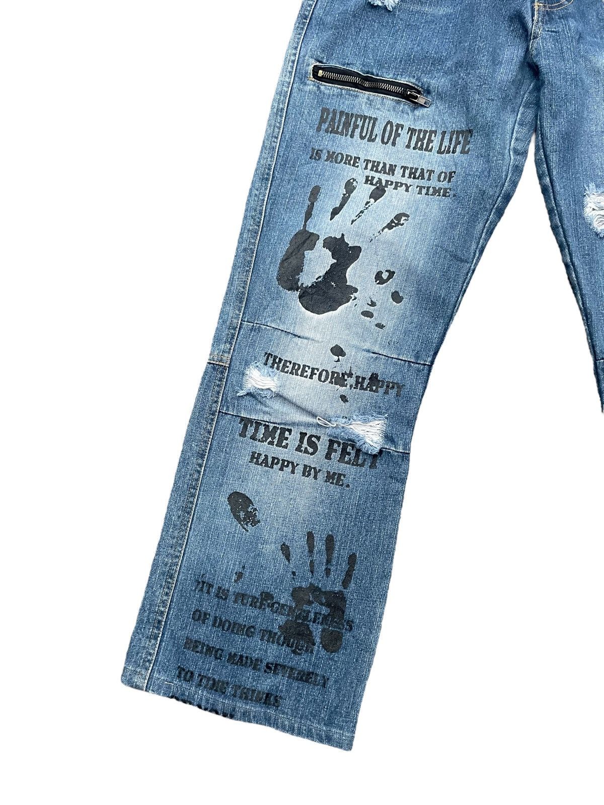 Japanese Brand Sex Pot Revenge Distresed Painted Denim Size US 32 / EU 48 - 4 Thumbnail