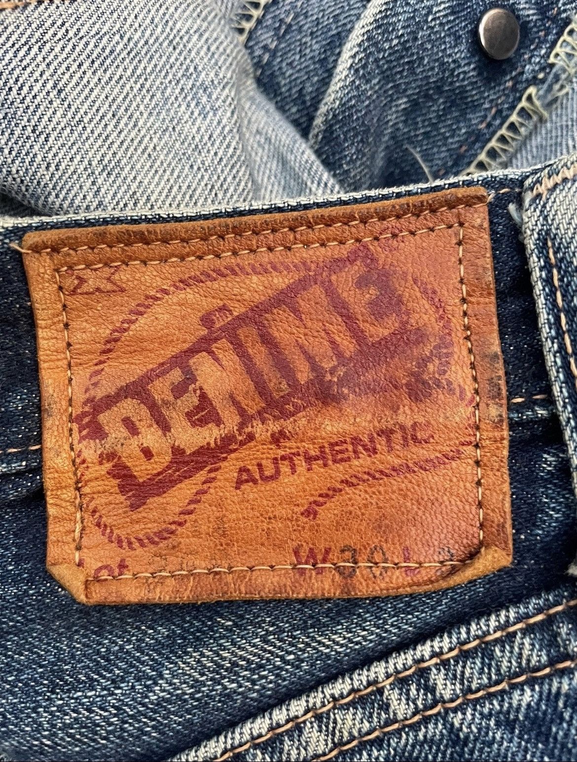 Denime × Vintage Vintage Denime Orizzonti Selvedge Distresed & Rework Size US 29 - 15 Thumbnail