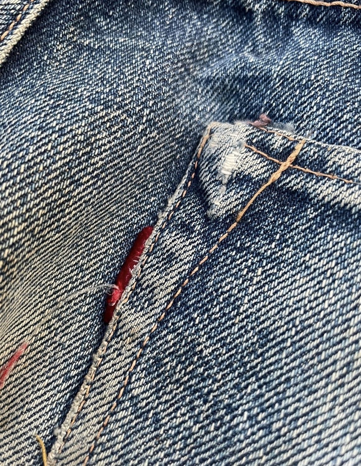 Denime × Vintage Vintage Denime Orizzonti Selvedge Distresed & Rework Size US 29 - 16 Thumbnail