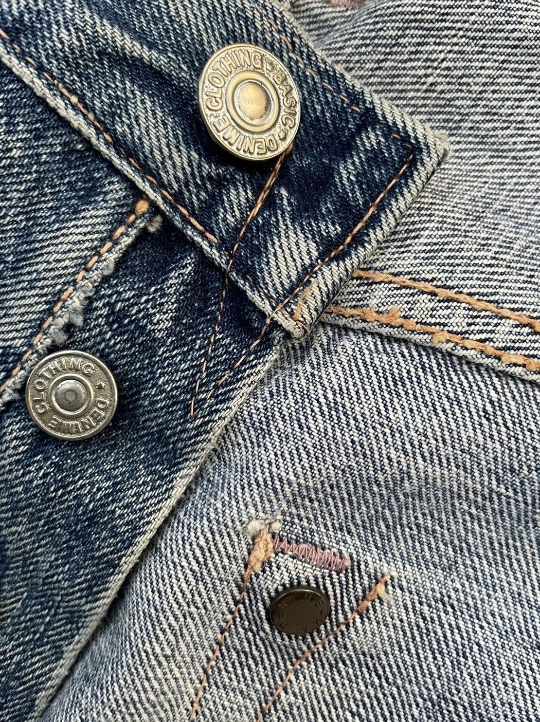 Denime × Vintage Vintage Denime Orizzonti Selvedge Distresed & Rework Size US 29 - 19 Thumbnail