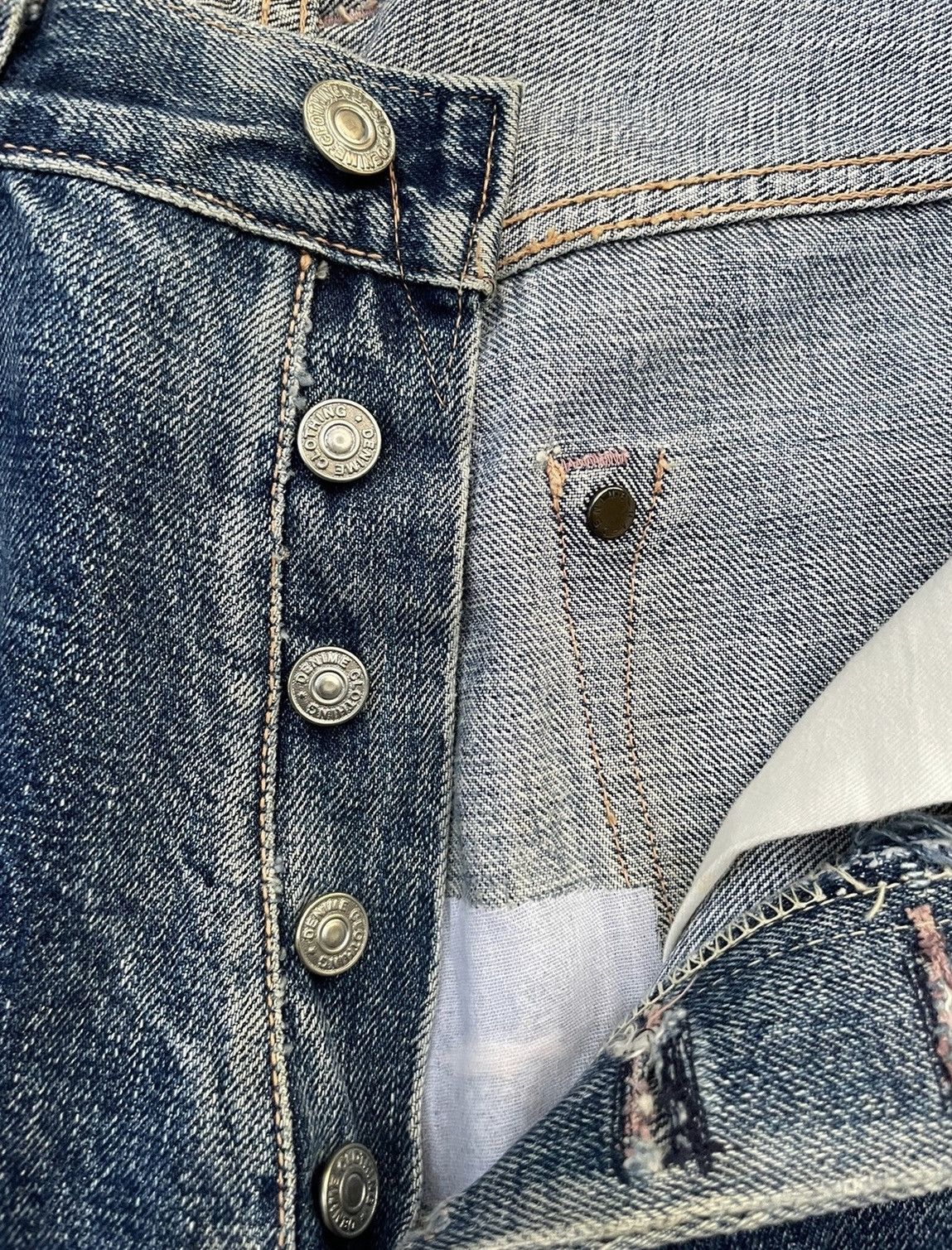 Denime × Vintage Vintage Denime Orizzonti Selvedge Distresed & Rework Size US 29 - 20 Thumbnail