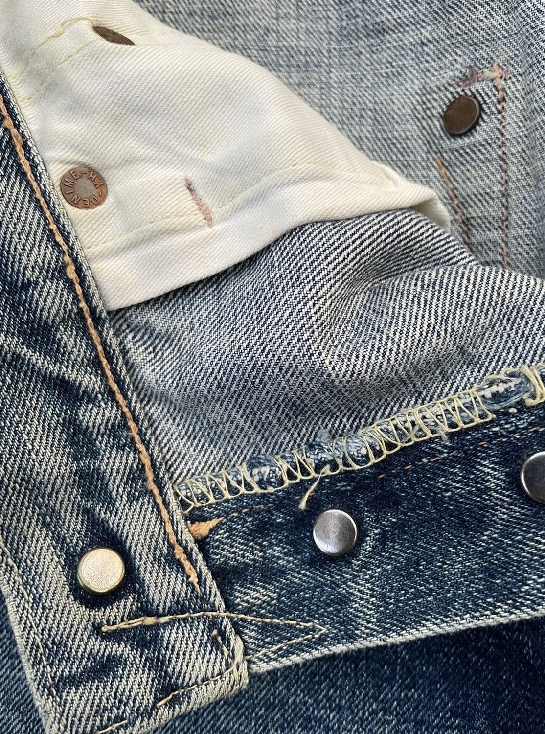 Denime × Vintage Vintage Denime Orizzonti Selvedge Distresed & Rework Size US 29 - 17 Thumbnail