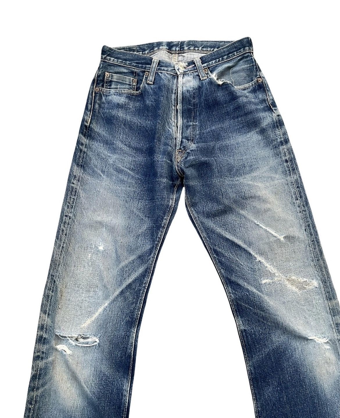 Denime × Vintage Vintage Denime Orizzonti Selvedge Distresed & Rework Size US 29 - 3 Thumbnail
