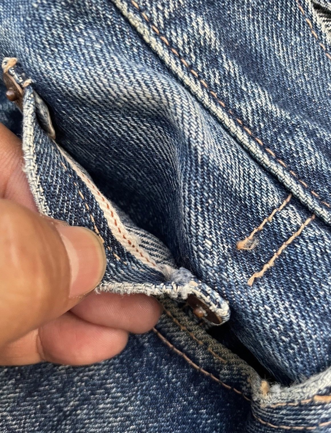 Denime × Vintage Vintage Denime Orizzonti Selvedge Distresed & Rework Size US 29 - 18 Thumbnail