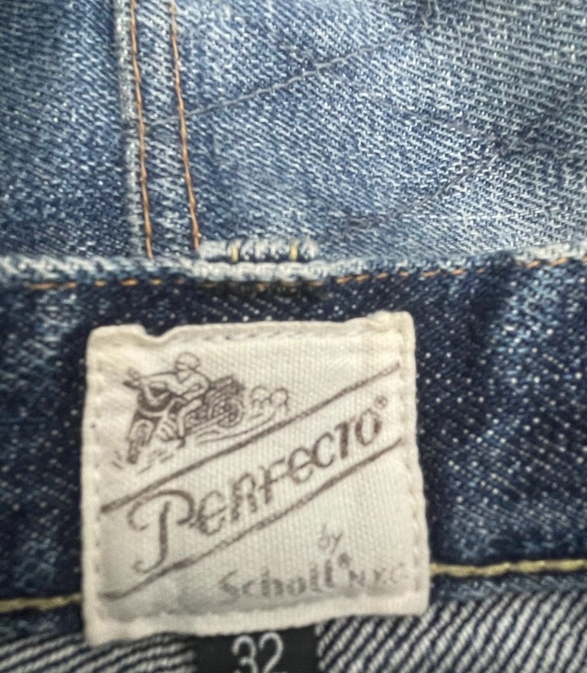 Schott Schott Perfecto Vintage Aging Selvedge Distressed Denim Size US 35 - 9 Thumbnail