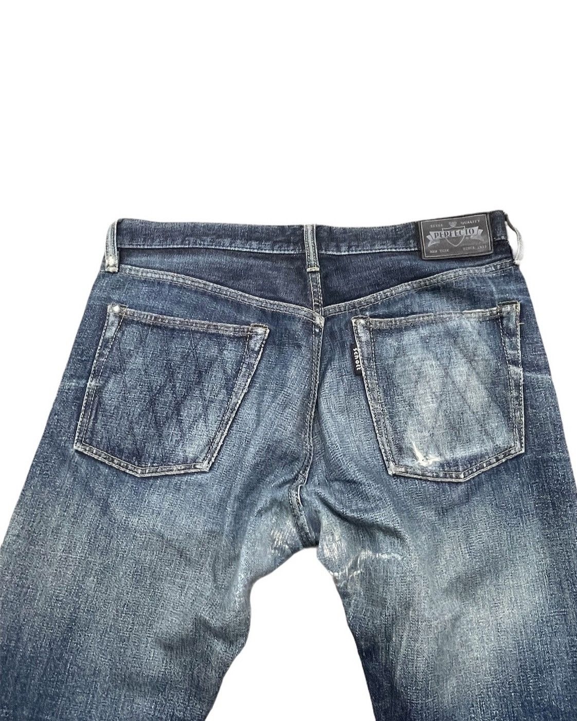 Schott Schott Perfecto Vintage Aging Selvedge Distressed Denim Size US 35 - 13 Thumbnail
