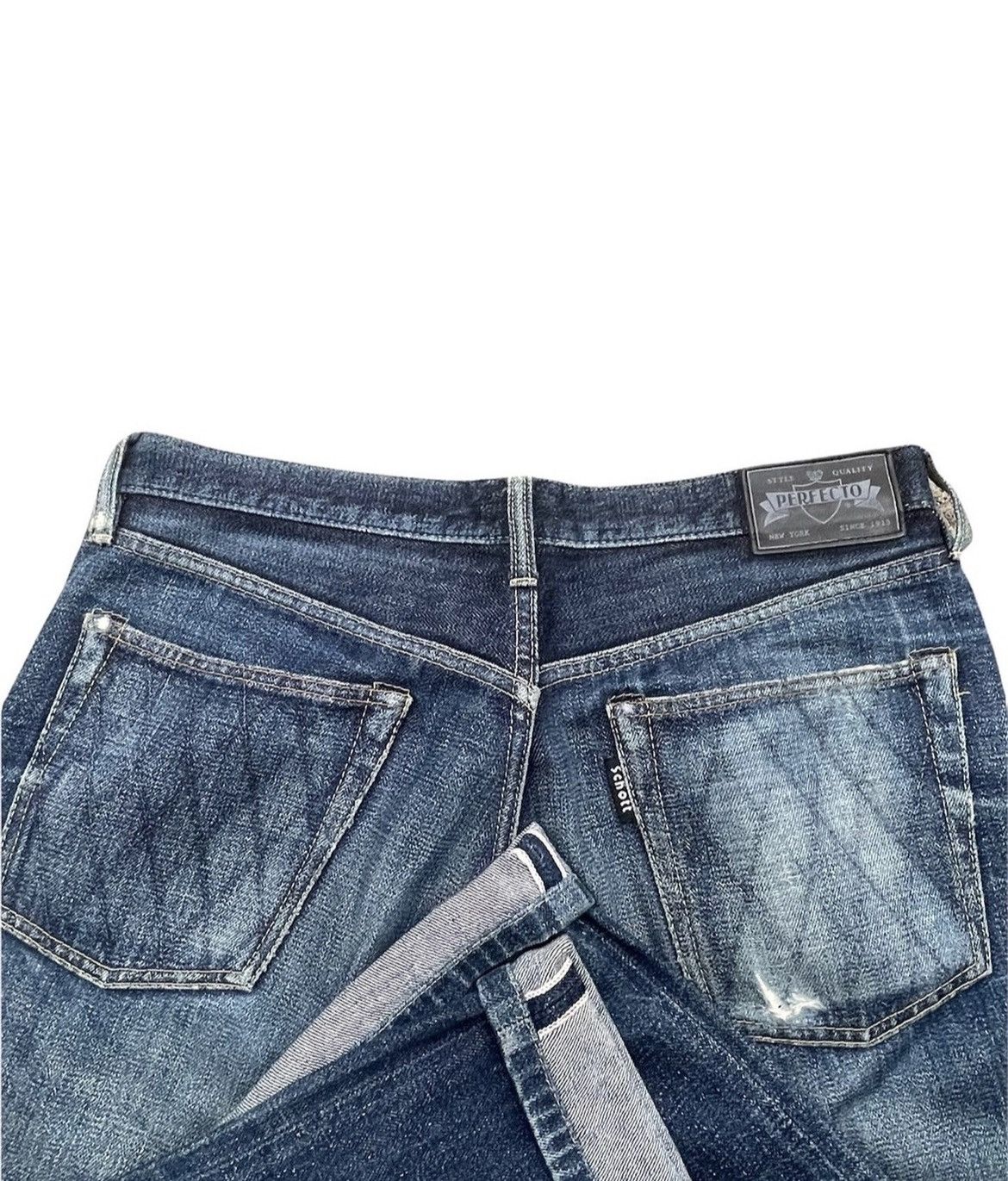 Schott Schott Perfecto Vintage Aging Selvedge Distressed Denim Size US 35 - 6 Thumbnail