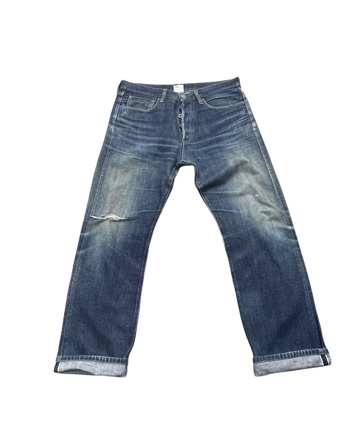 Schott Schott Perfecto Vintage Aging Selvedge Distressed Denim Size US 35 - 1 Thumbnail