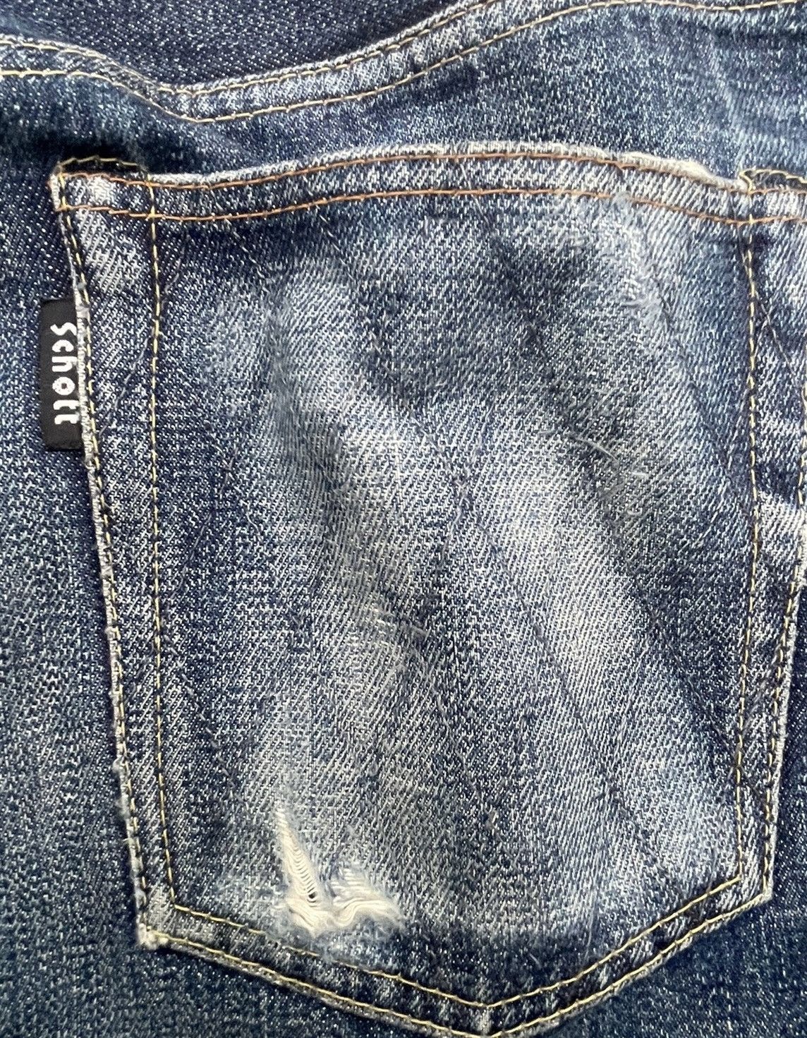 Schott Schott Perfecto Vintage Aging Selvedge Distressed Denim Size US 35 - 17 Thumbnail
