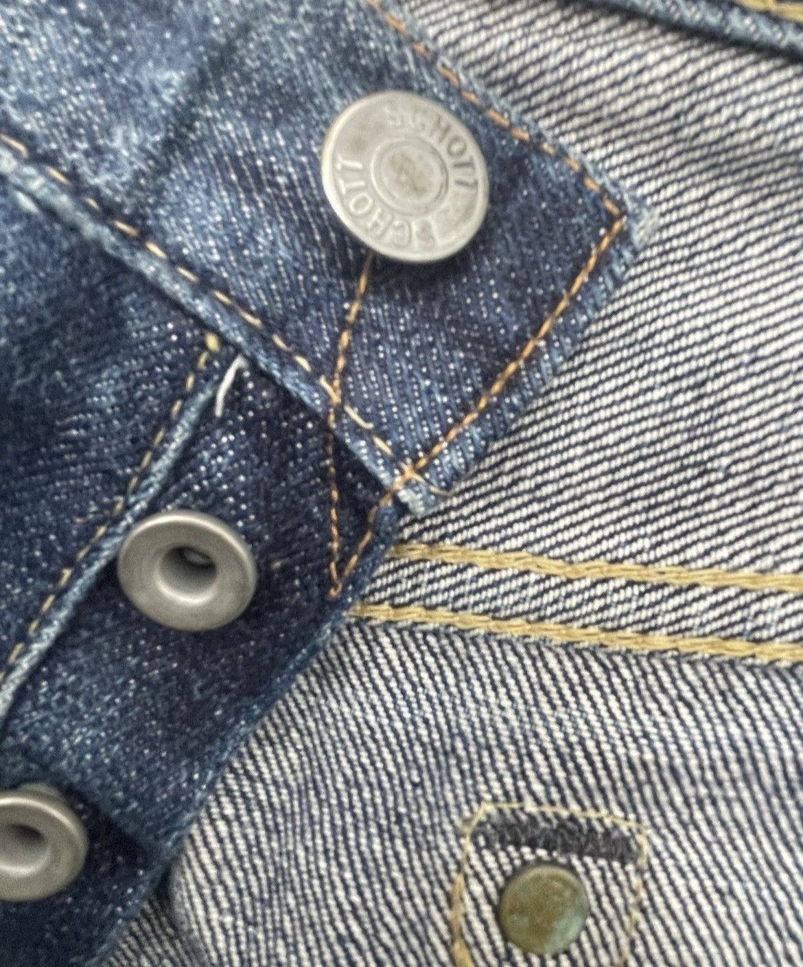 Schott Schott Perfecto Vintage Aging Selvedge Distressed Denim Size US 35 - 10 Thumbnail