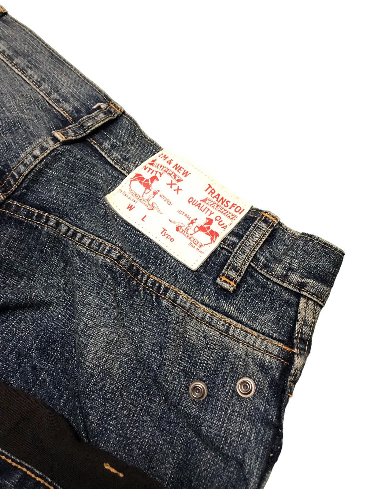 Japanese Brand RARE‼️‼️ RNA Double Waist Baggy Punk Style Jeans Size US 31 - 9 Thumbnail