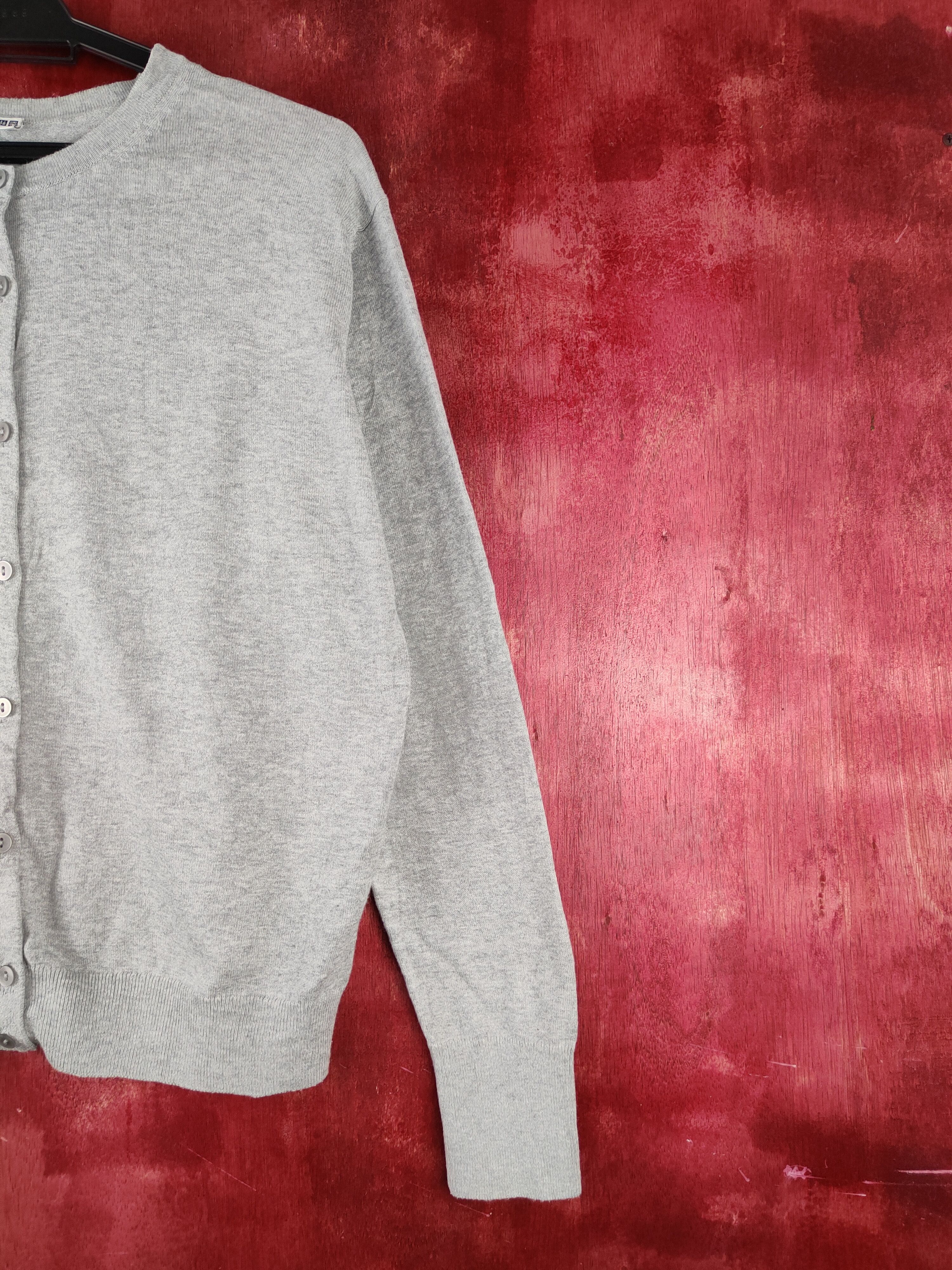 Japanese Brand × Uniqlo Uniqlo Gray Knitwear Cardigan thin japan vintage #S1233 Size L / US 10 / IT 46 - 5 Thumbnail