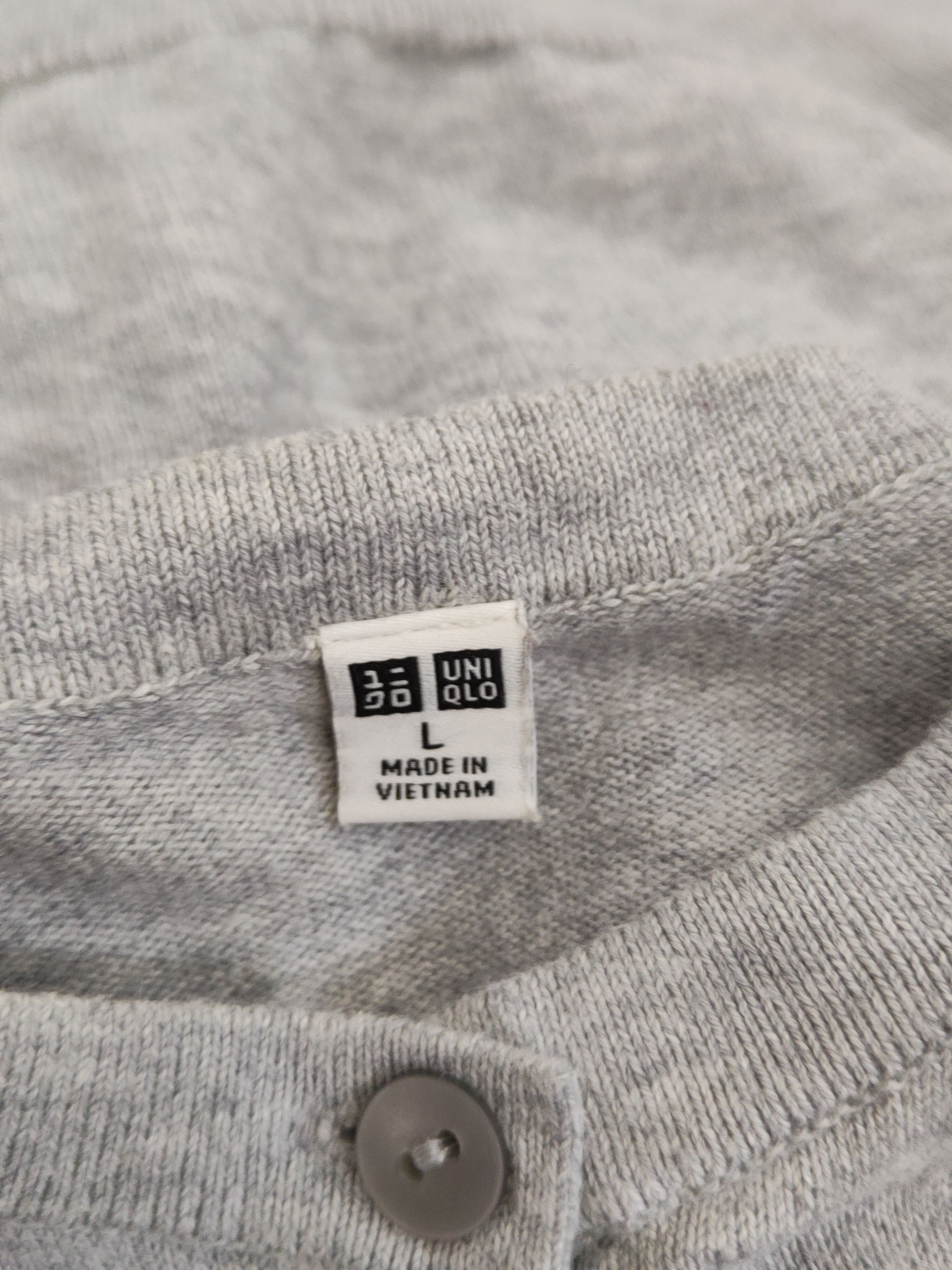 Japanese Brand × Uniqlo Uniqlo Gray Knitwear Cardigan thin japan vintage #S1233 Size L / US 10 / IT 46 - 11 Thumbnail