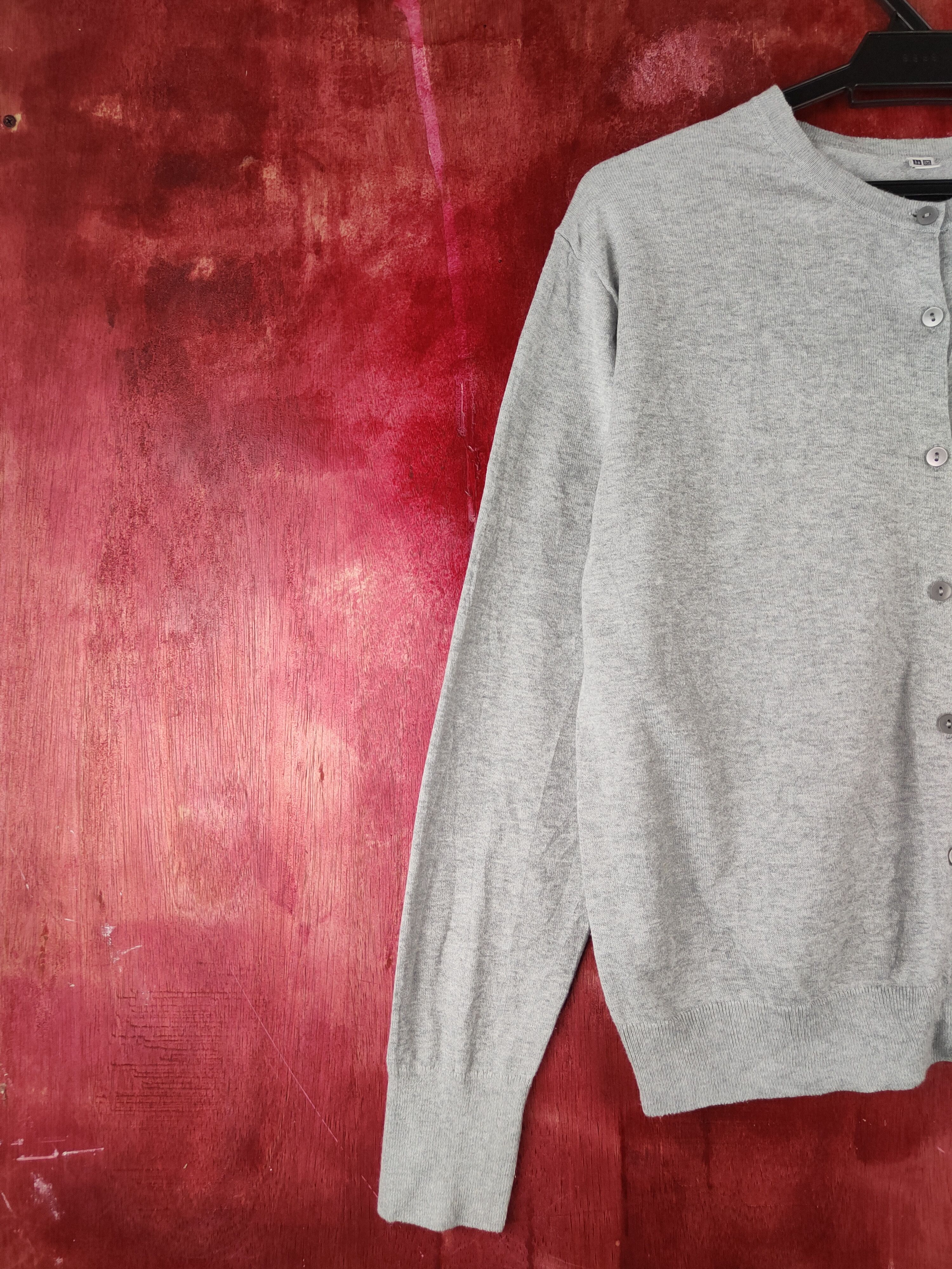 Japanese Brand × Uniqlo Uniqlo Gray Knitwear Cardigan thin japan vintage #S1233 Size L / US 10 / IT 46 - 3 Thumbnail