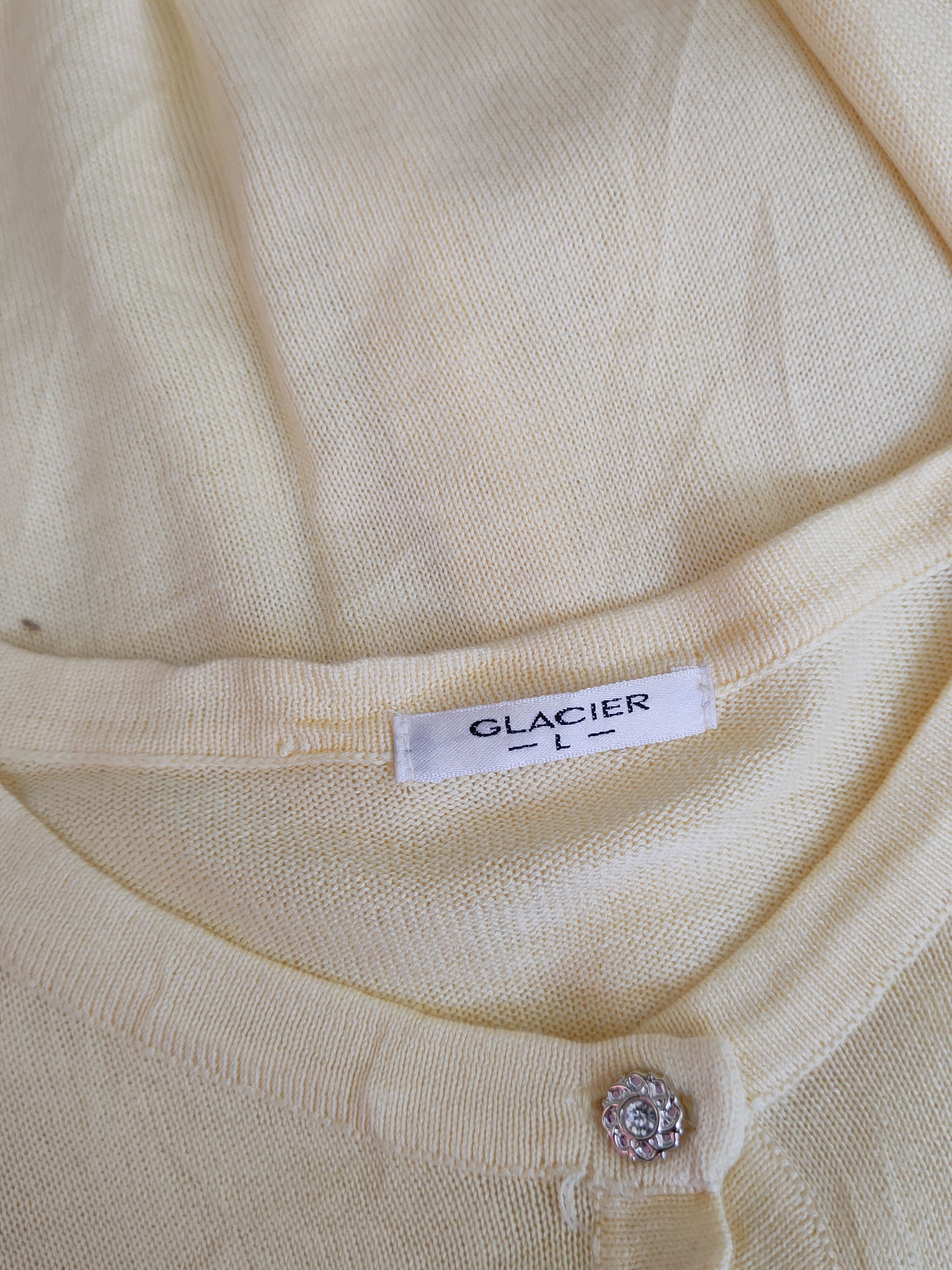 Japanese Brand Glacier Yellow Knitwear Cardigan thin japan vintage #S1223 Size M / US 6-8 / IT 42-44 - 11 Thumbnail