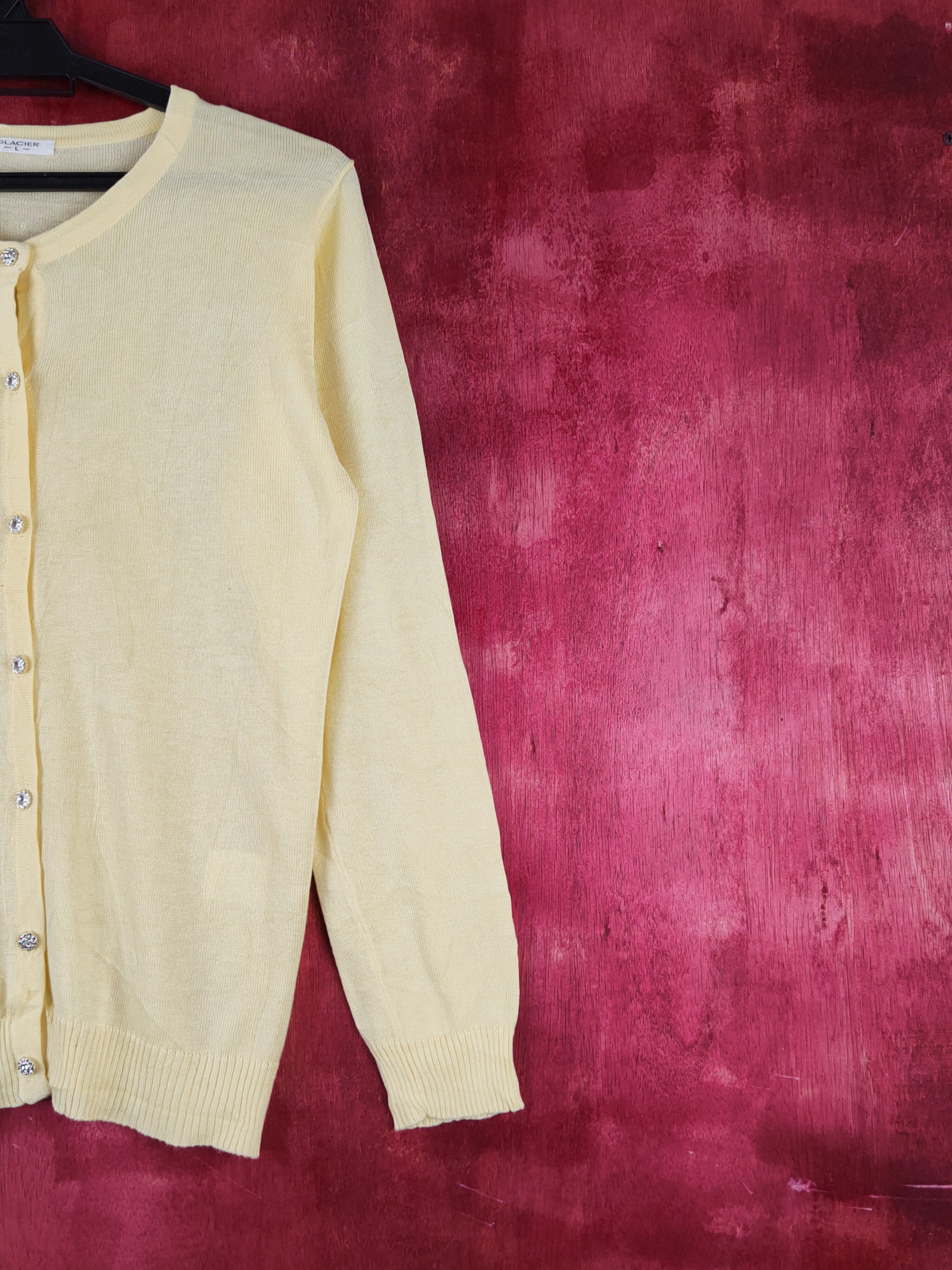 Japanese Brand Glacier Yellow Knitwear Cardigan thin japan vintage #S1223 Size M / US 6-8 / IT 42-44 - 5 Thumbnail