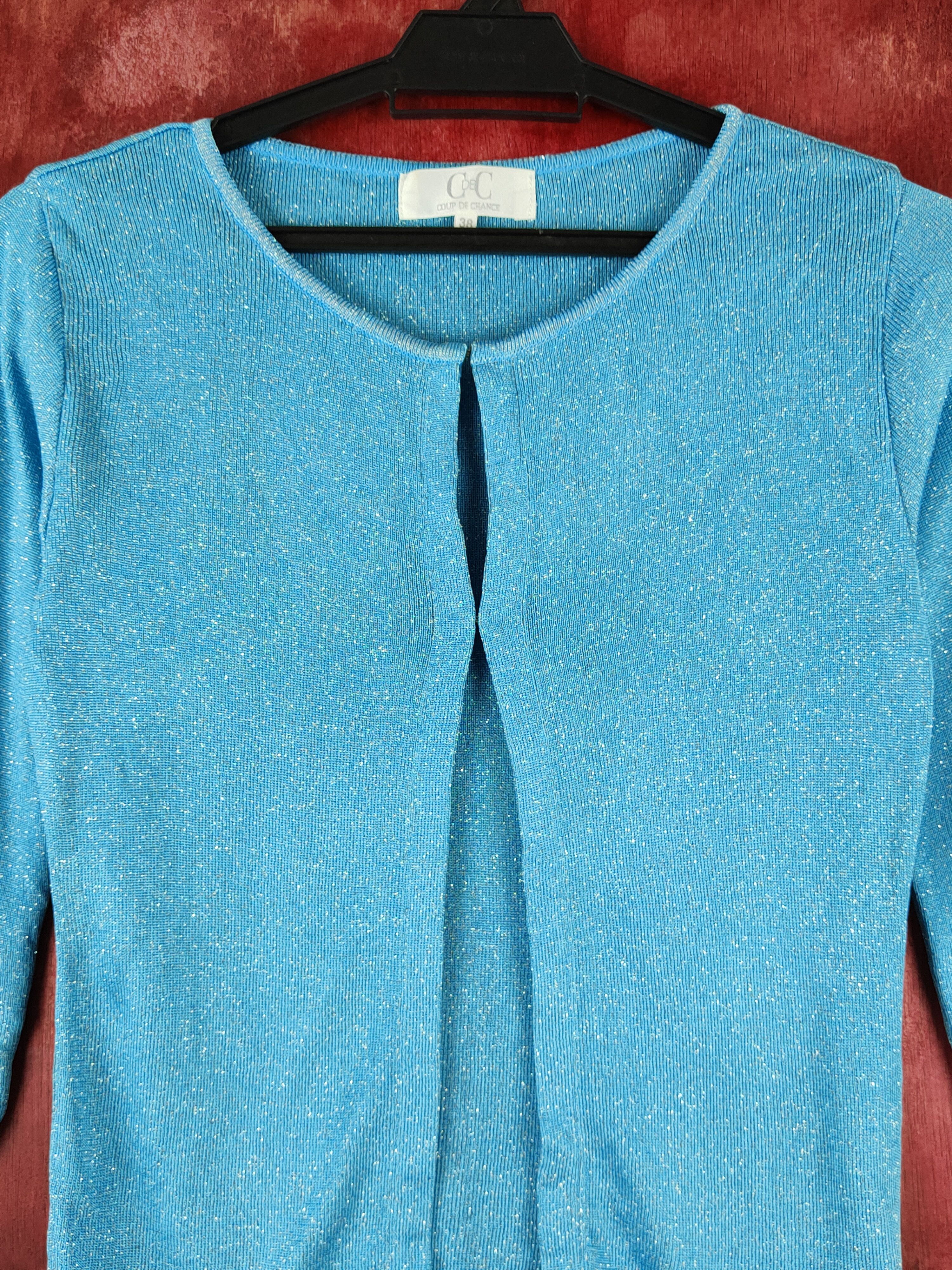 Japanese Brand Coup de Chance Light Blue Knitwear Cardigan #S1221 Size XS / US 0-2 / IT 36-38 - 3 Thumbnail