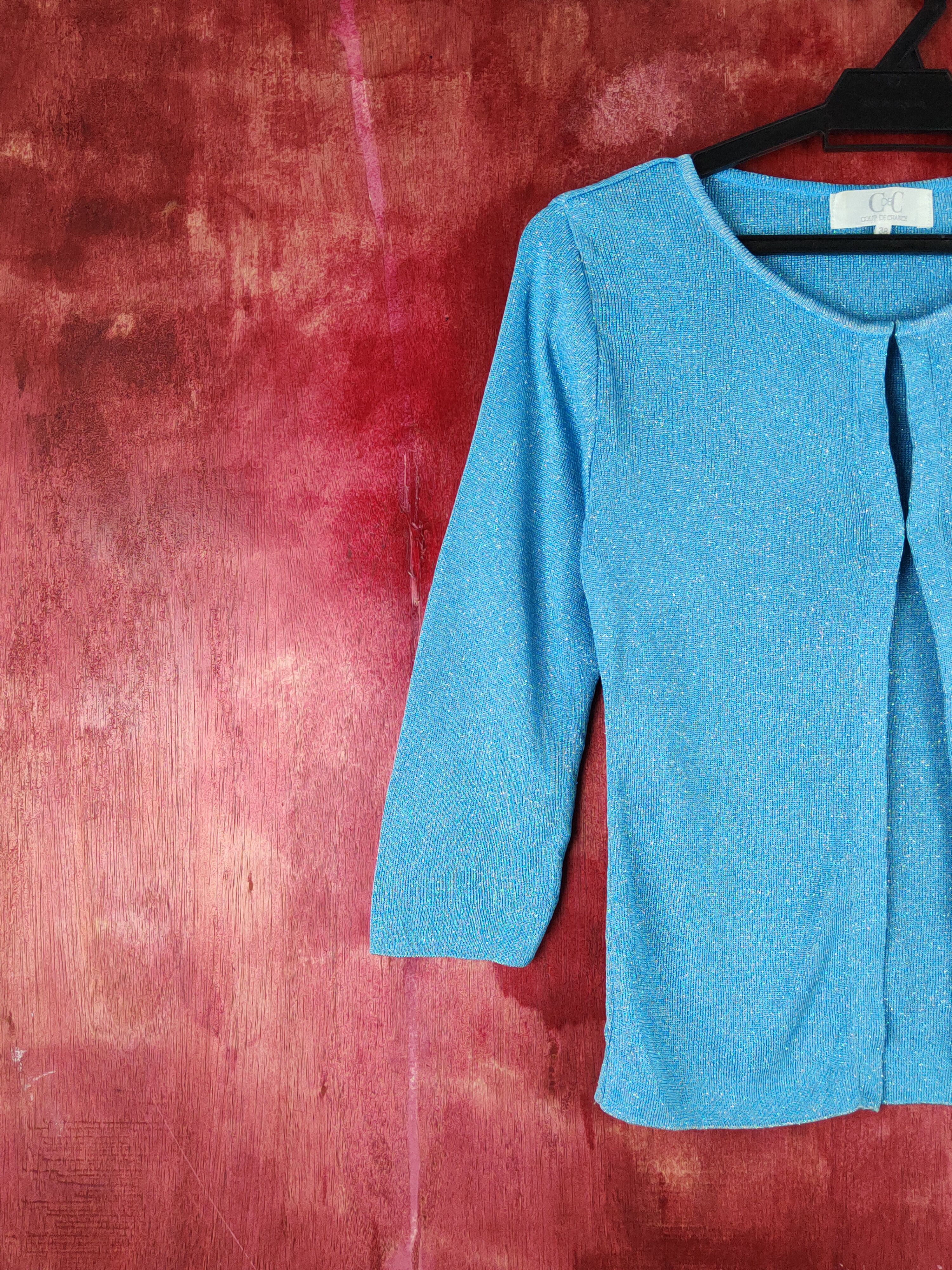 Japanese Brand Coup de Chance Light Blue Knitwear Cardigan #S1221 Size XS / US 0-2 / IT 36-38 - 4 Thumbnail