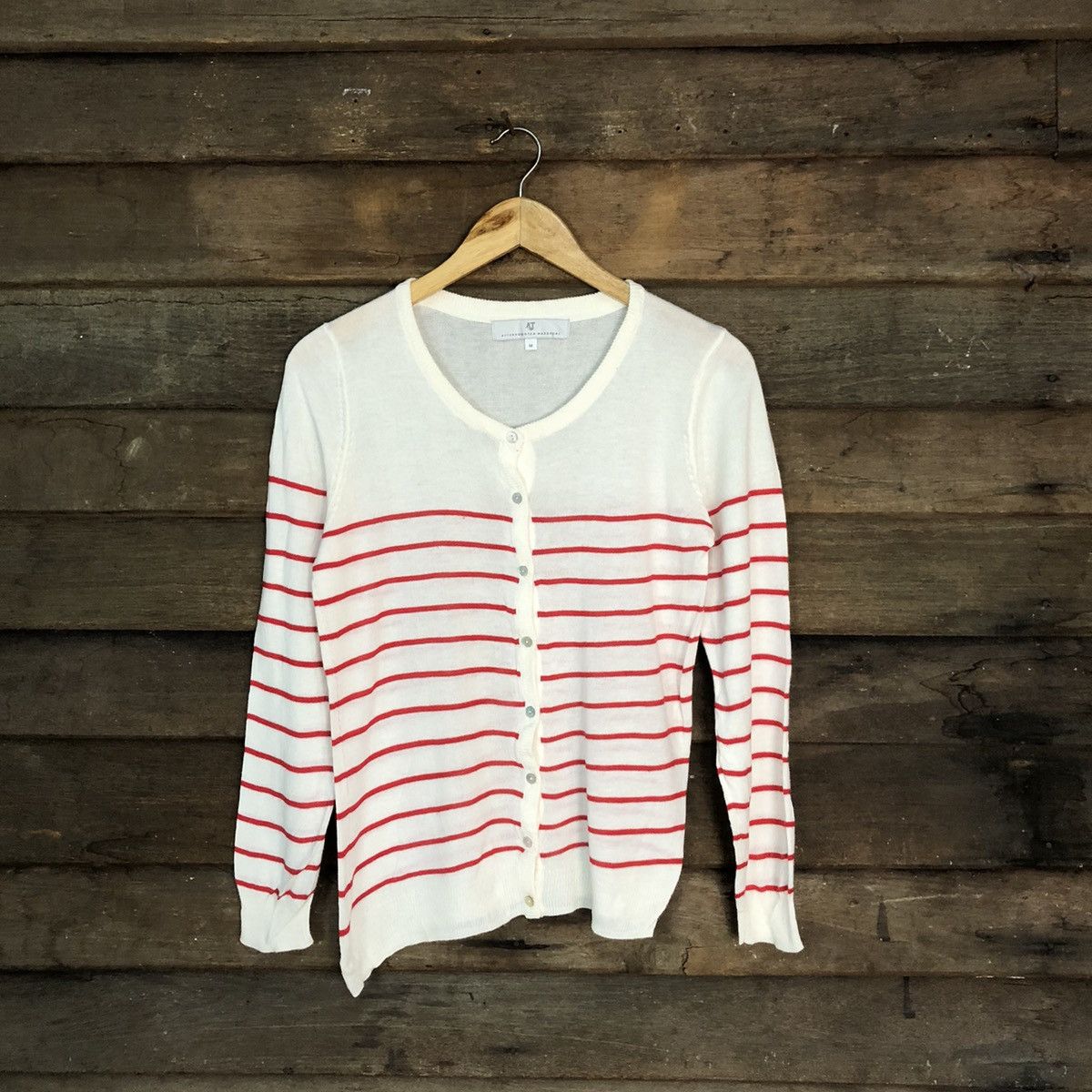Homespun Knitwear Afternoontea Wardrobe Stripe Patterned Cardigans #7302 Size S / US 4 / IT 40 - 1 Thumbnail