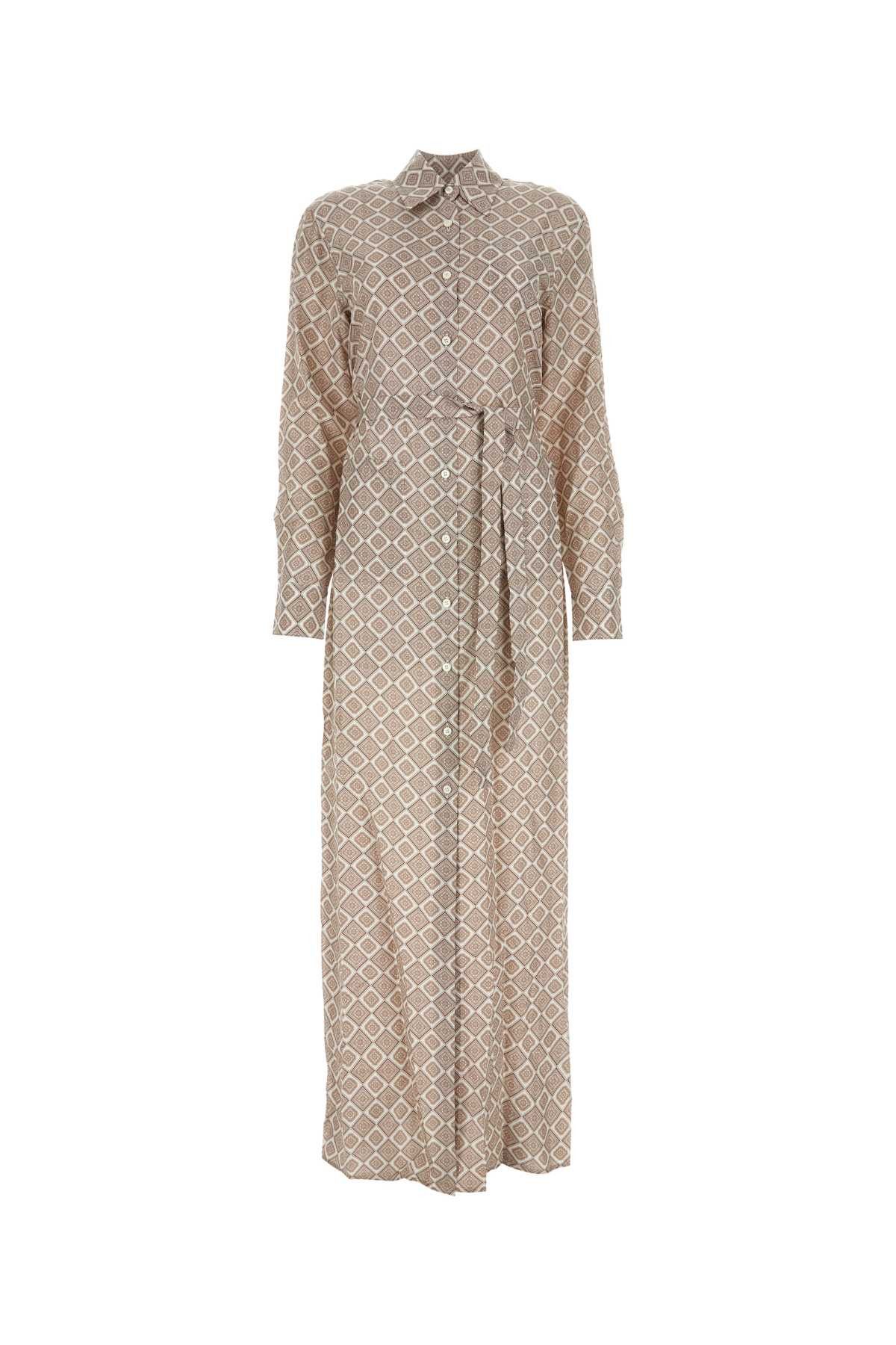 Printed Silk Shirt Dress