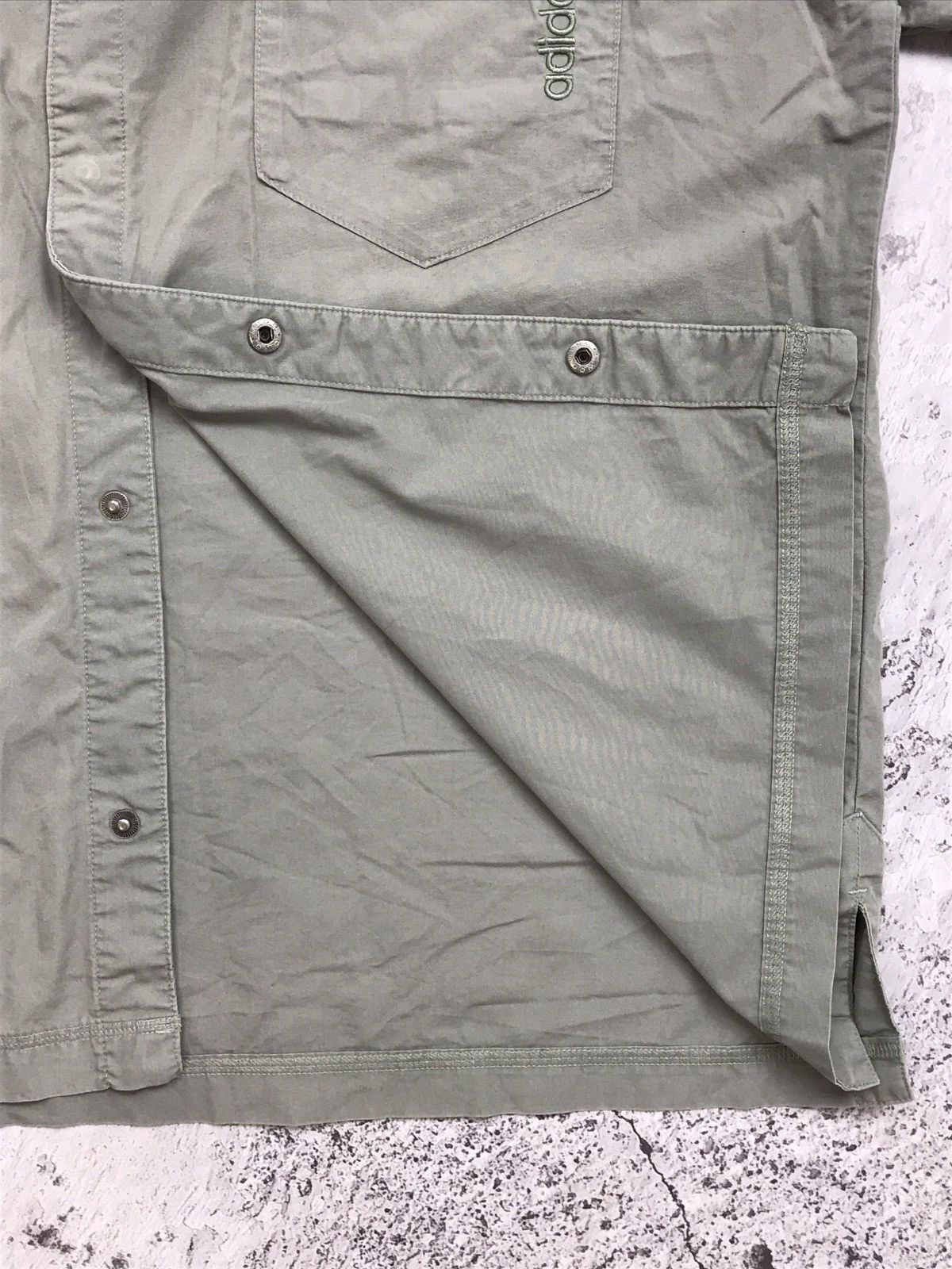 Adidas × Vintage Vintage Mans Adidas Short Shirts Button Up Big Logo On Back Size US XL / EU 56 / 4 - 11 Thumbnail