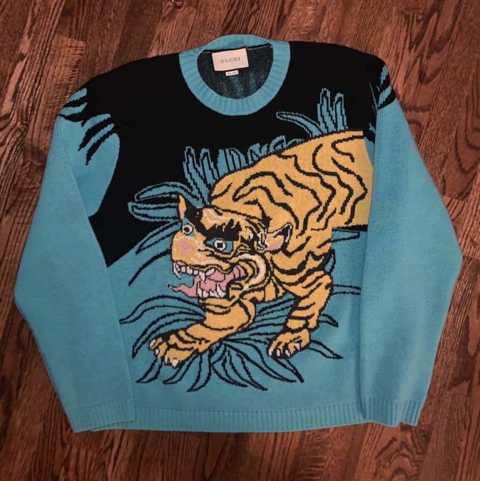 Gucci Gucci ‘Guccy’ Tiger Sweater Size US XL / EU 56 / 4 - 1 Thumbnail