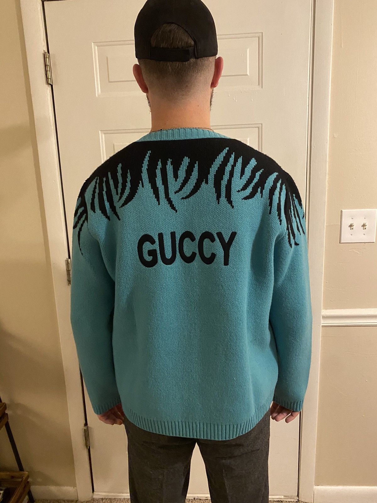 Gucci Gucci ‘Guccy’ Tiger Sweater Size US XL / EU 56 / 4 - 4 Thumbnail