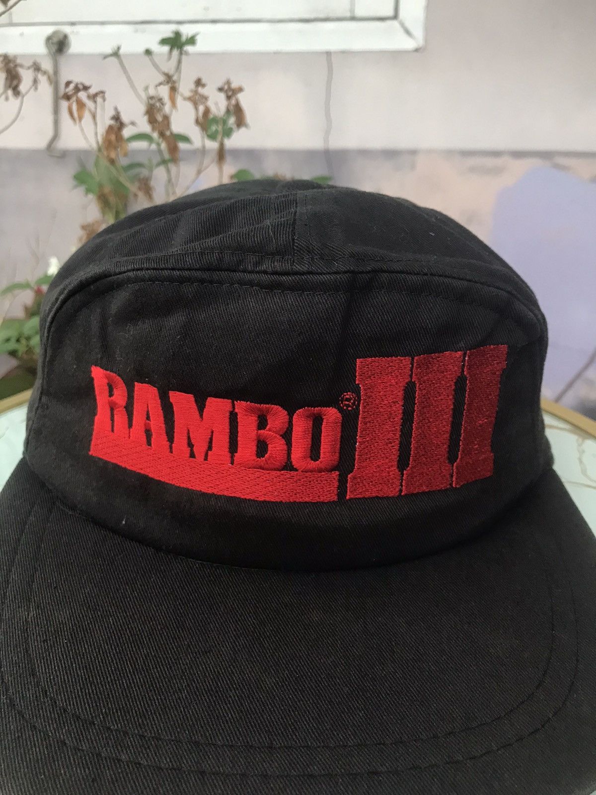Vintage Vintage 80s Rambo III Movie 7 Panel Cap Size ONE SIZE - 2 Thumbnail