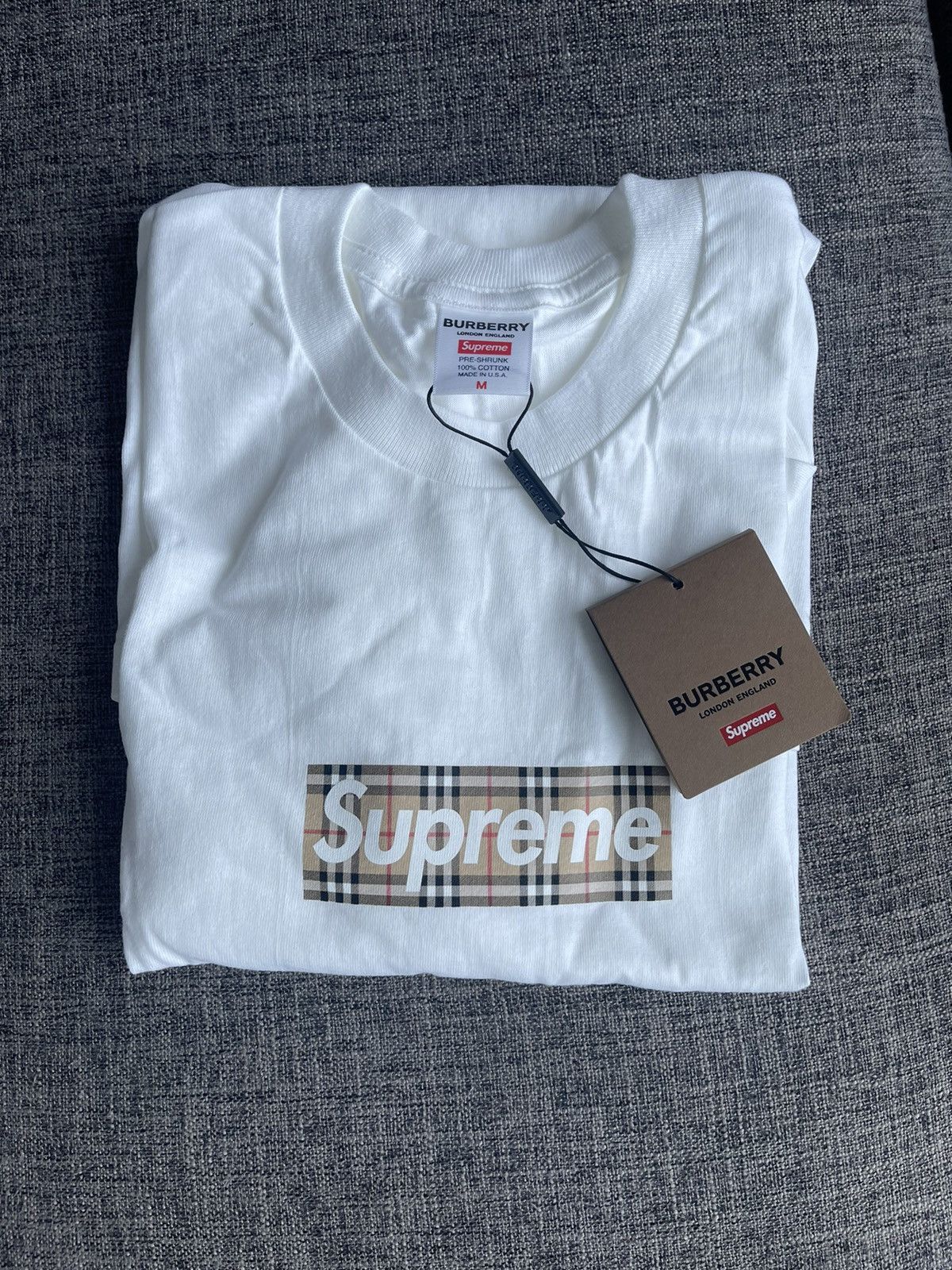 image of Burberry Box Logo in White, Men's (Size Medium)