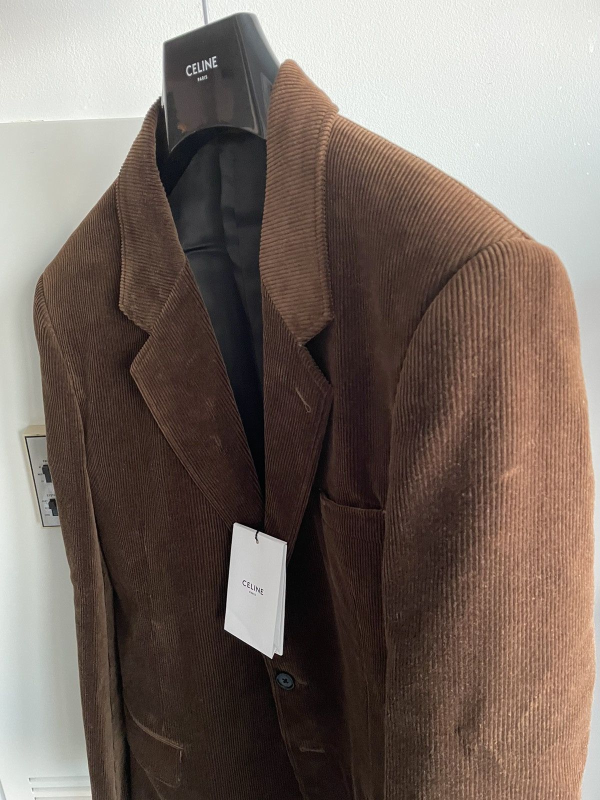 Celine × Hedi Slimane $3,500+ Rare Super Runway Hedi Slimane Corduroy Blazer Size 48R - 9 Thumbnail