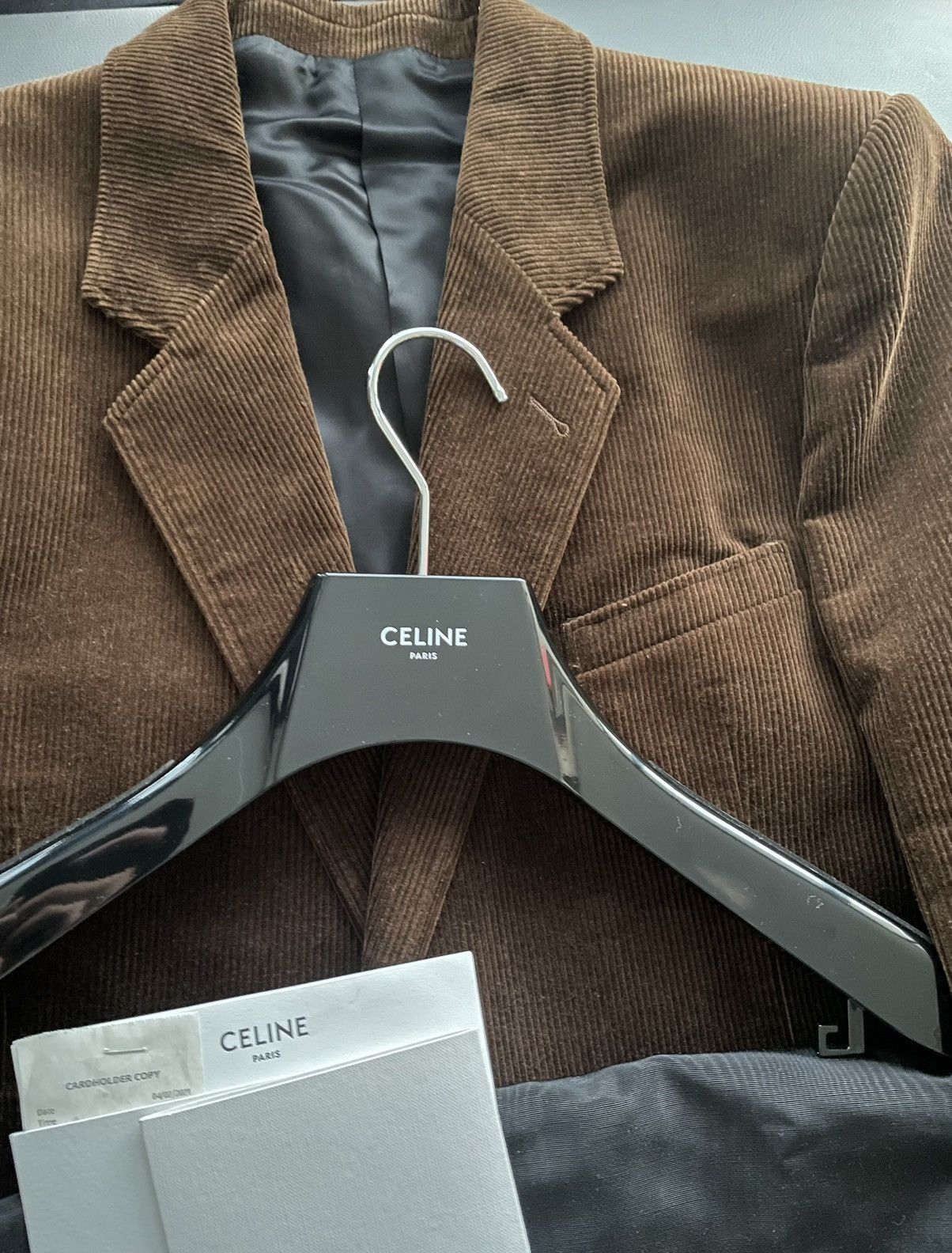 Celine × Hedi Slimane $3,500+ Rare Super Runway Hedi Slimane Corduroy Blazer Size 48R - 11 Thumbnail